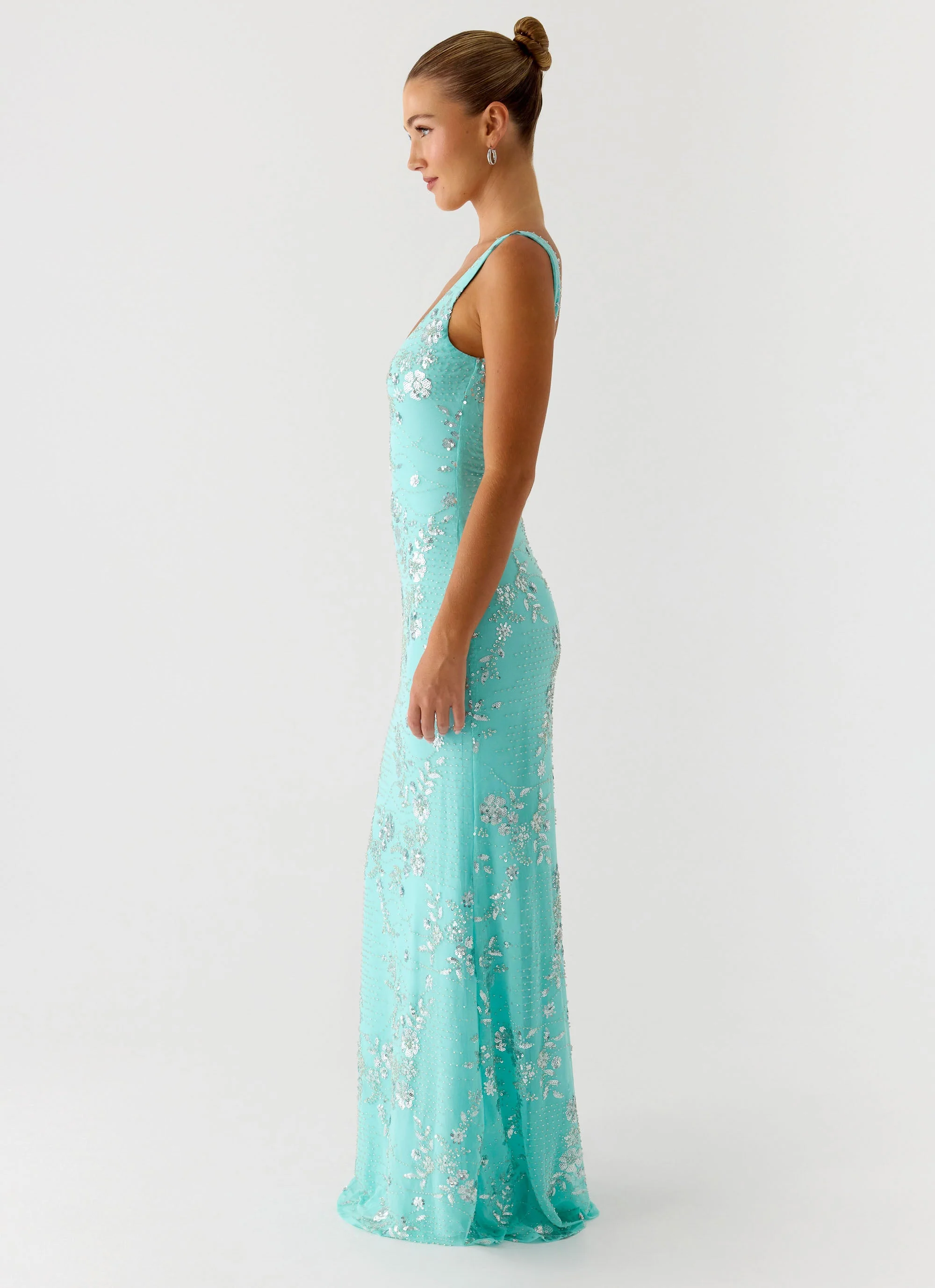 Silvana Maxi Dress - Aqua - Image 4