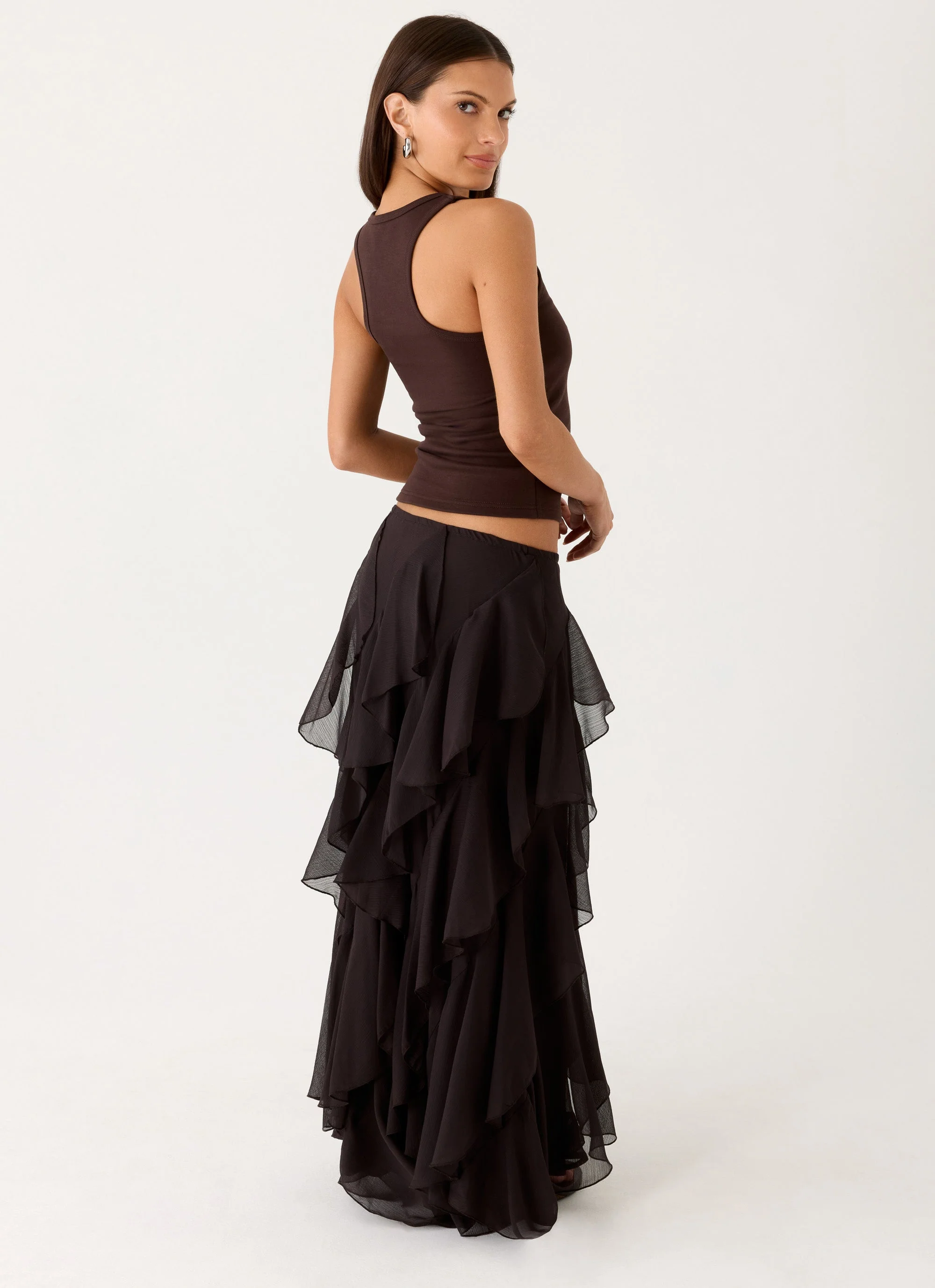 Silvanna Maxi Skirt - Chocolate - Image 4