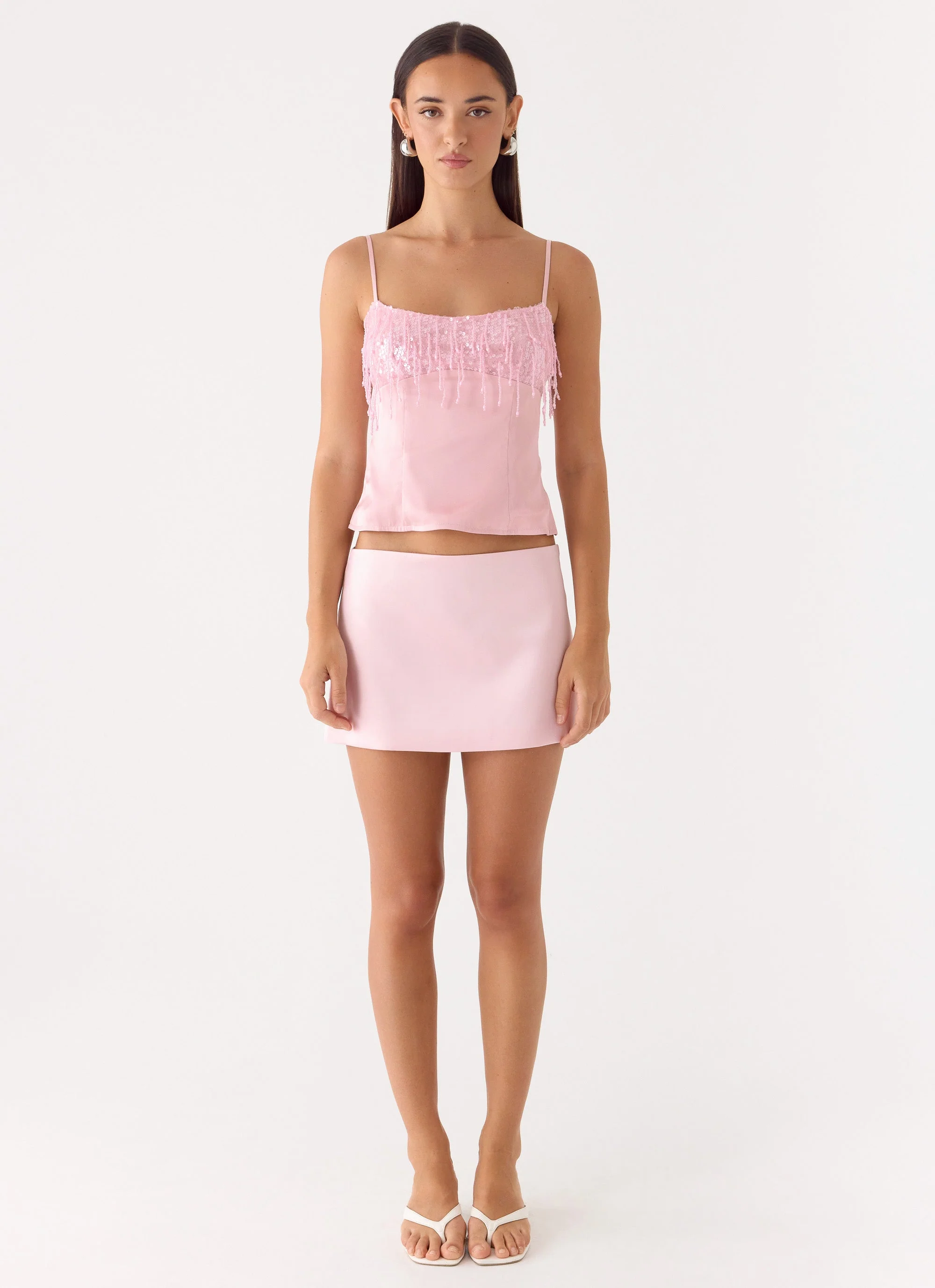 Siren Beaded Sequin Top - Pink - Image 5