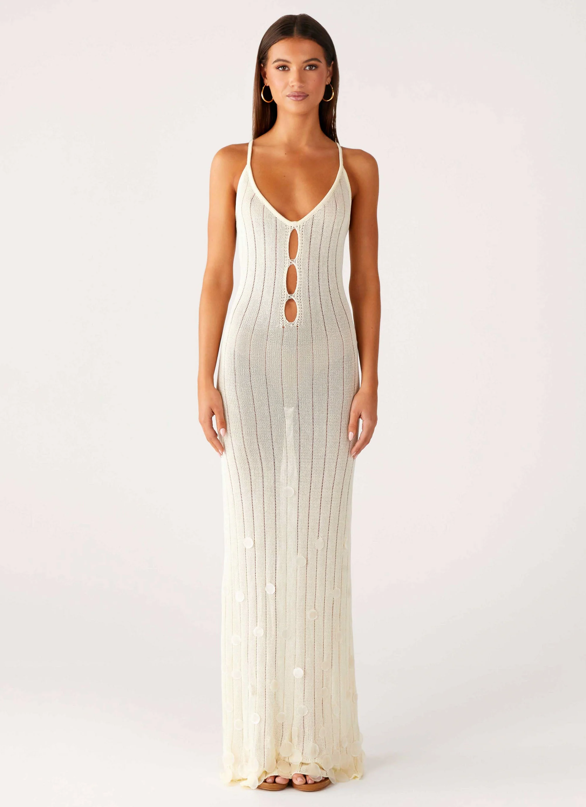 Siren Song Crochet Maxi Dress - Ivory