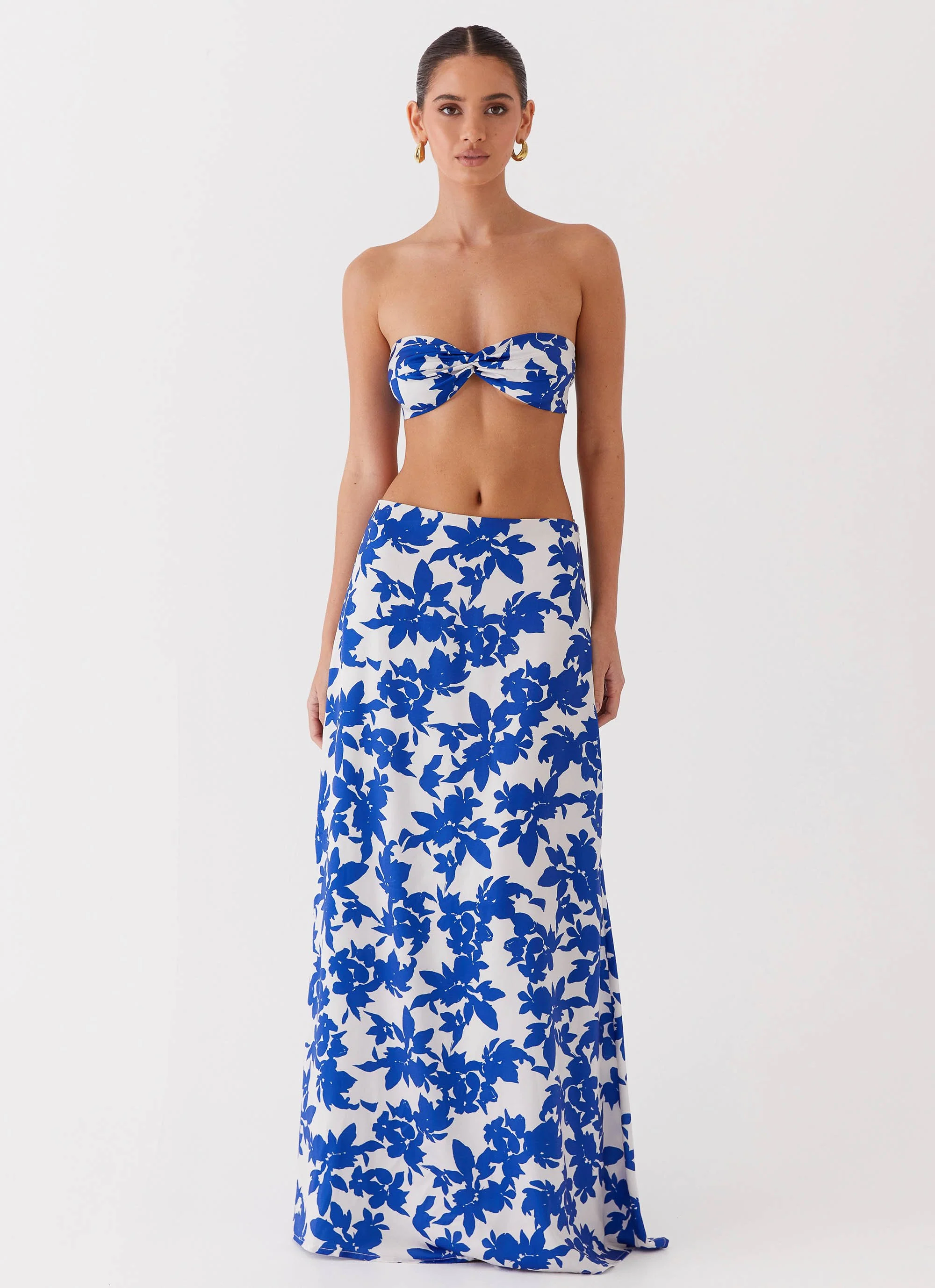 Sky Gaze Twist Top - Blue Floral - Image 2