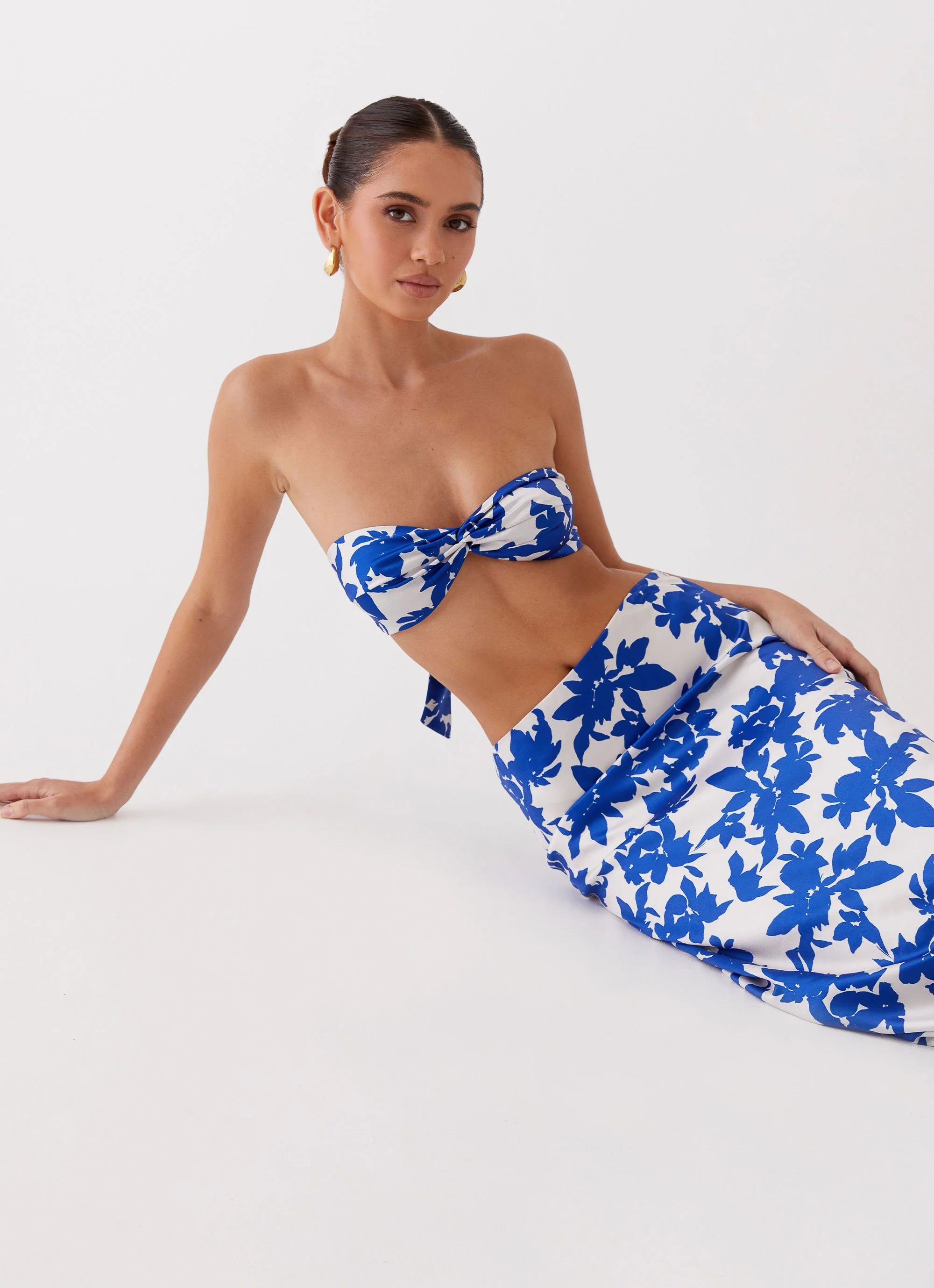 Sky Gaze Twist Top - Blue Floral - Image 6