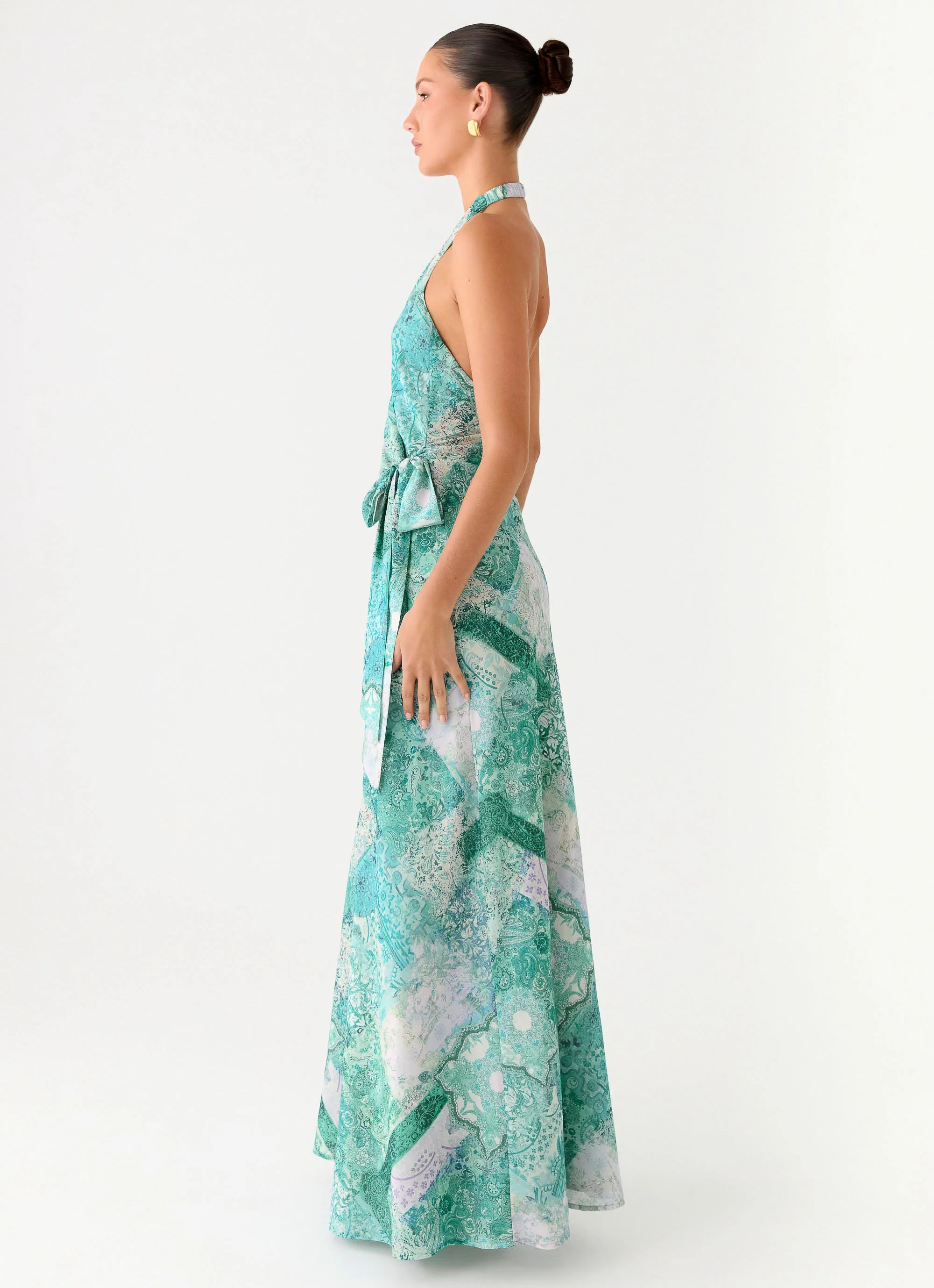 So Chic Maxi Dress - Green Paisley - Image 3