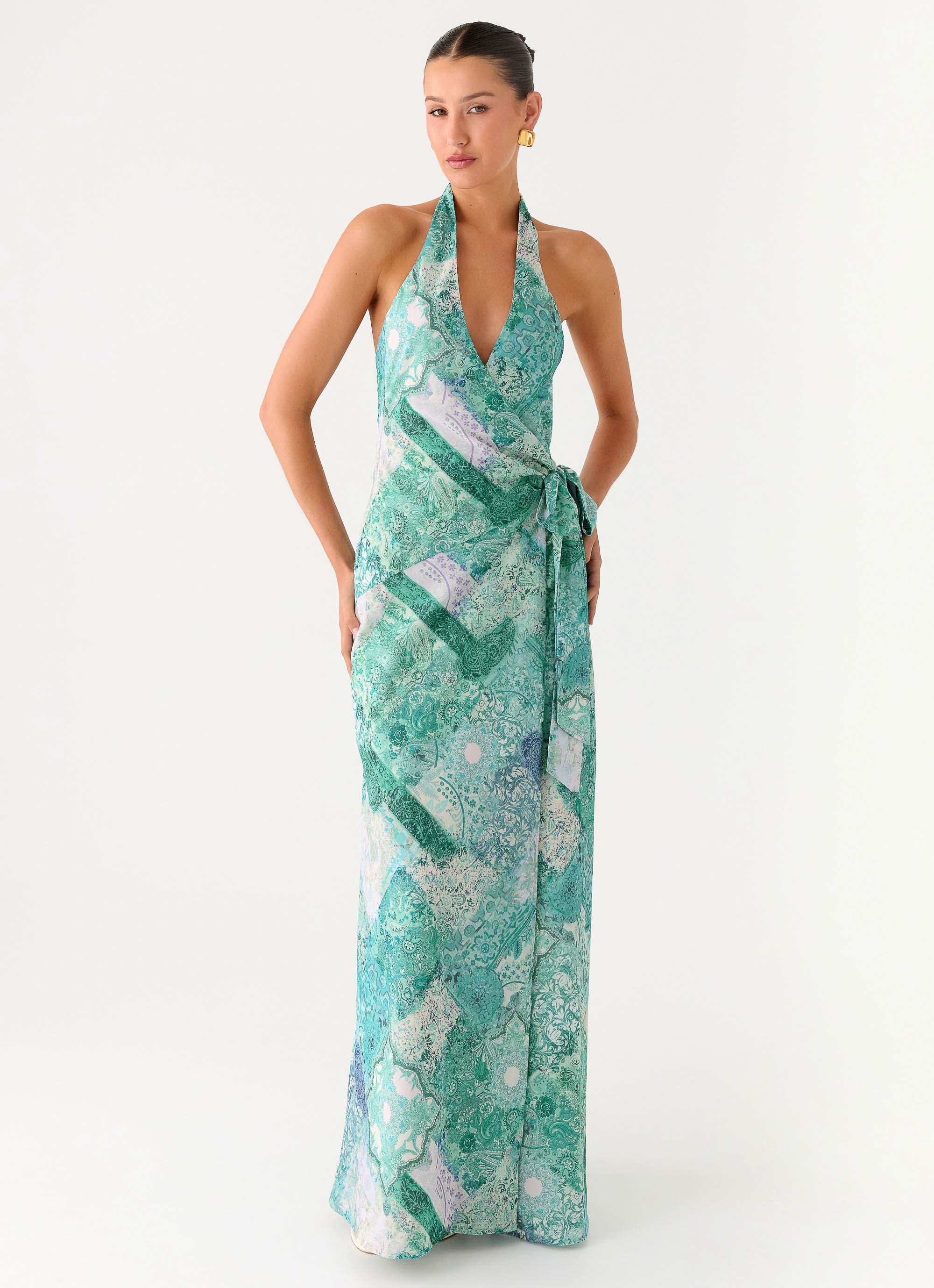 So Chic Maxi Dress - Green Paisley - Image 4