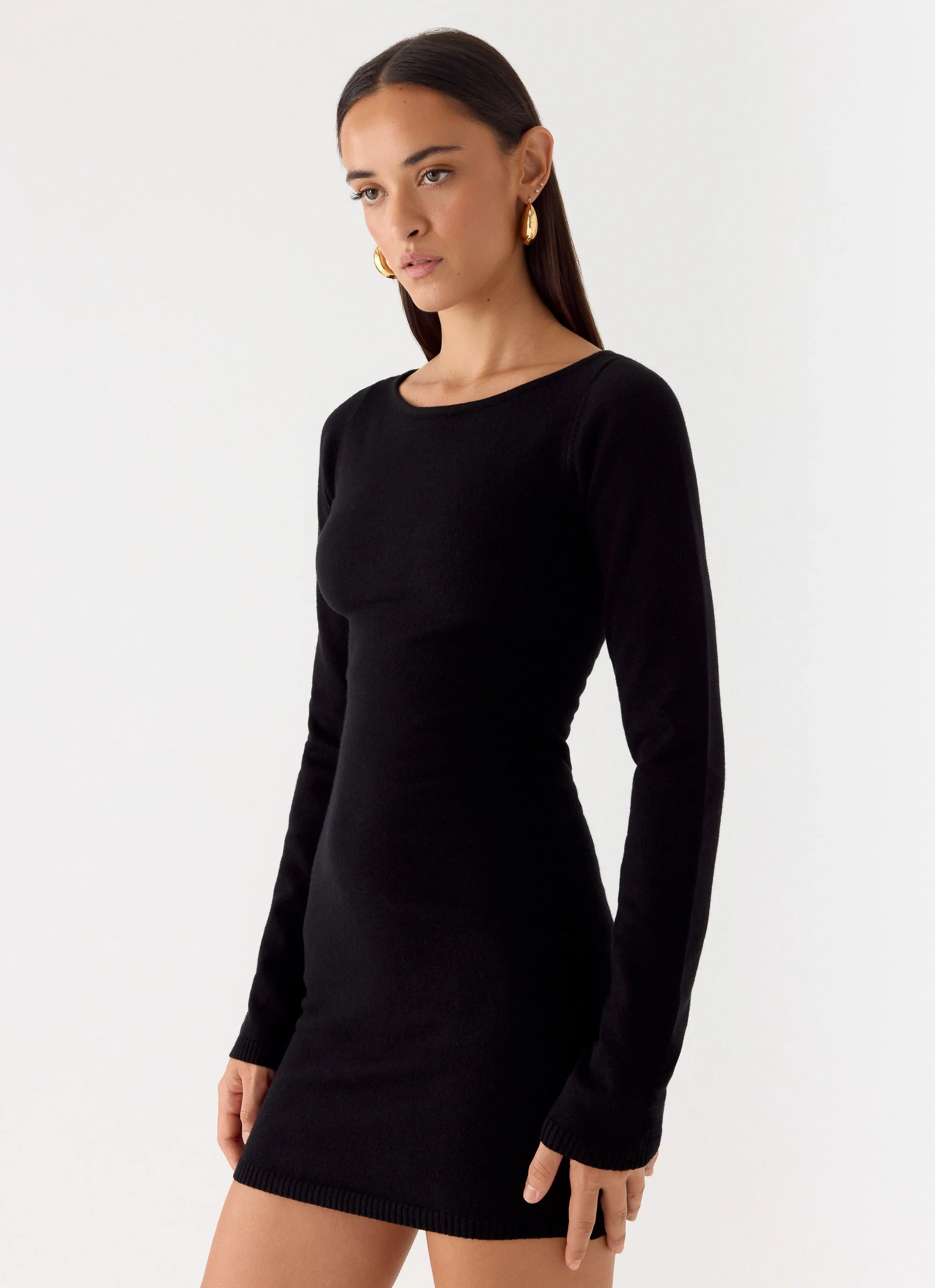 Soft Vision Knit Mini Dress - Black - Image 6