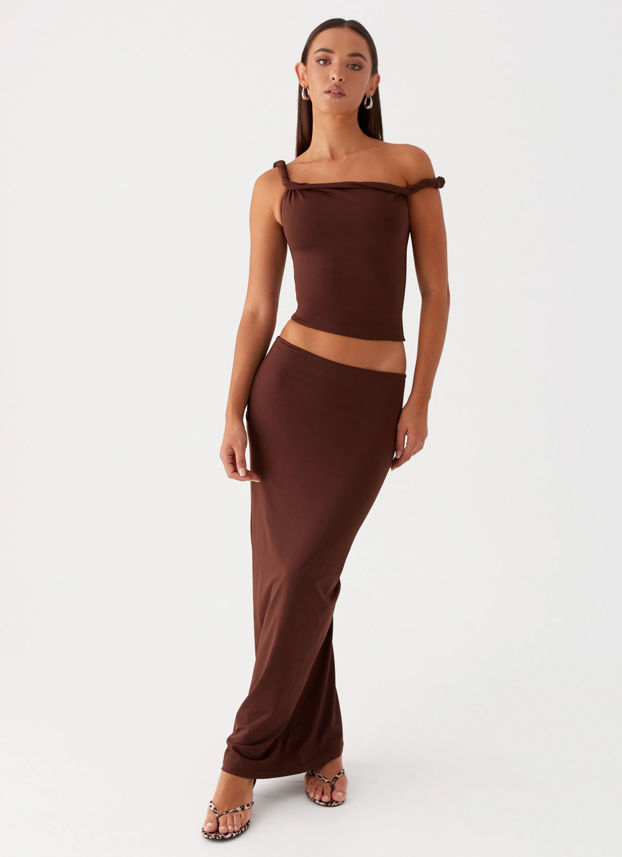 Solace Soul Maxi Skirt - Chocolate - Image 5