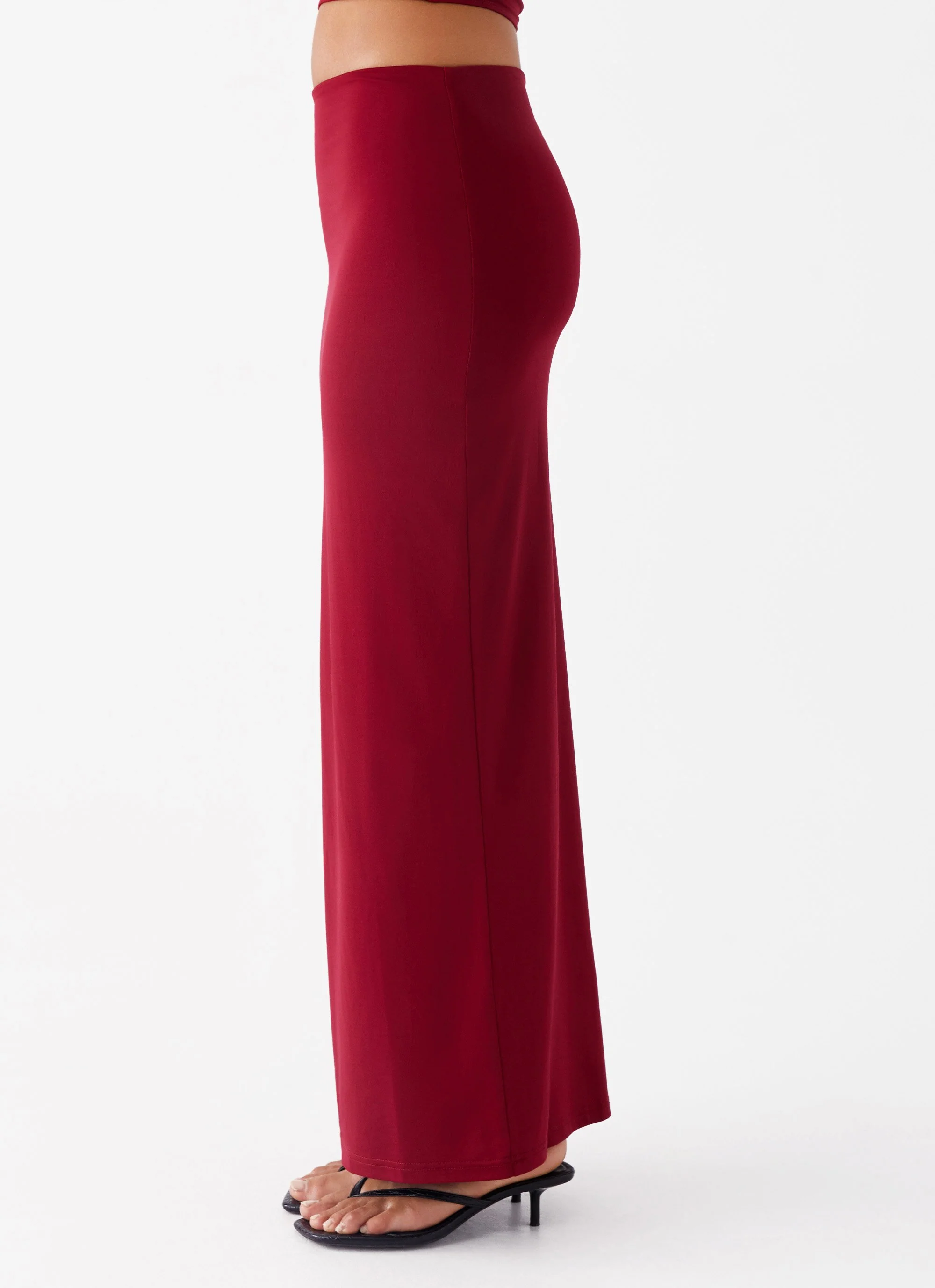 Solace Soul Maxi Skirt - Maroon - Image 3