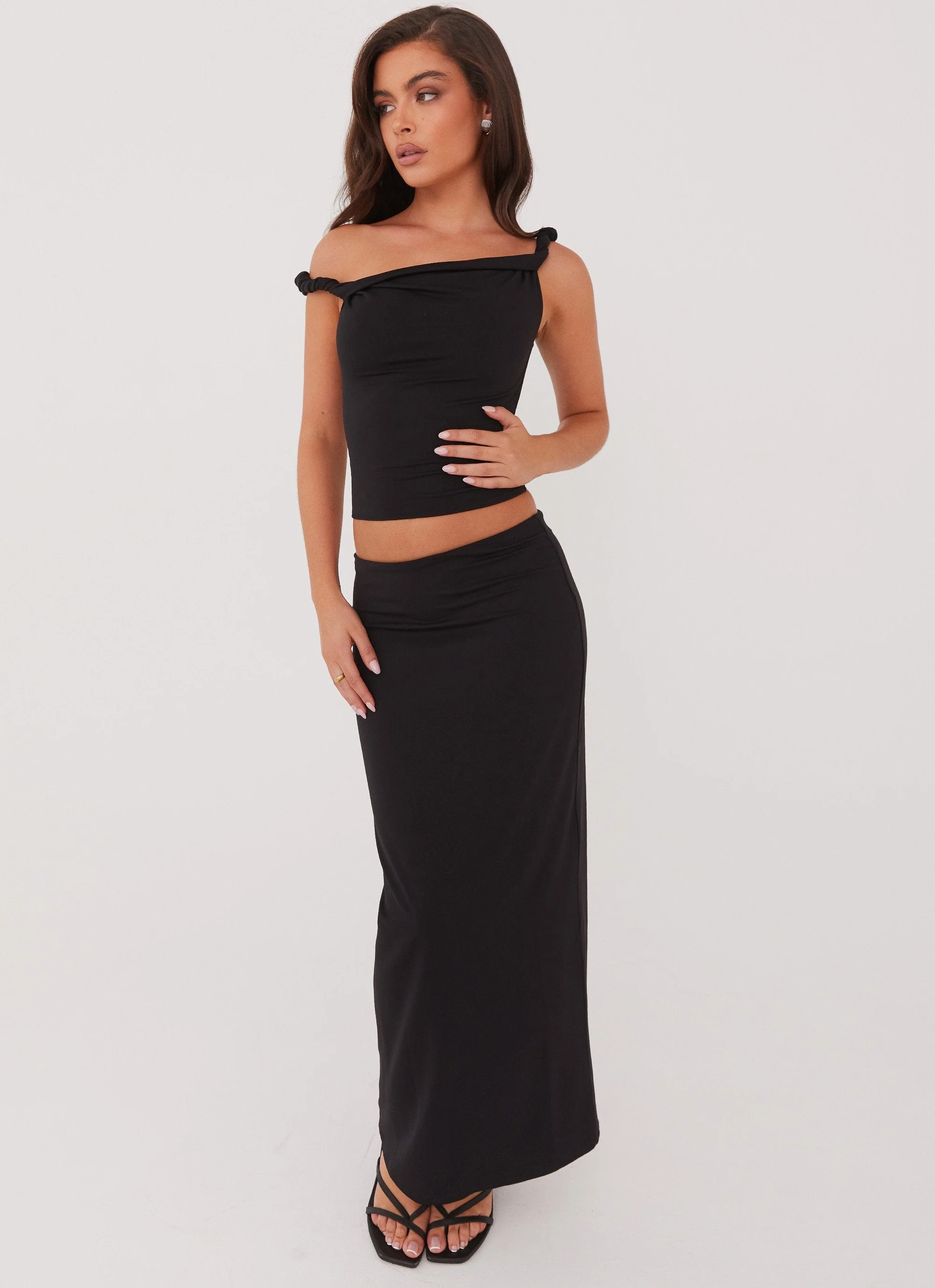 Solace Soul Twist Shoulder Top - Black - Image 6