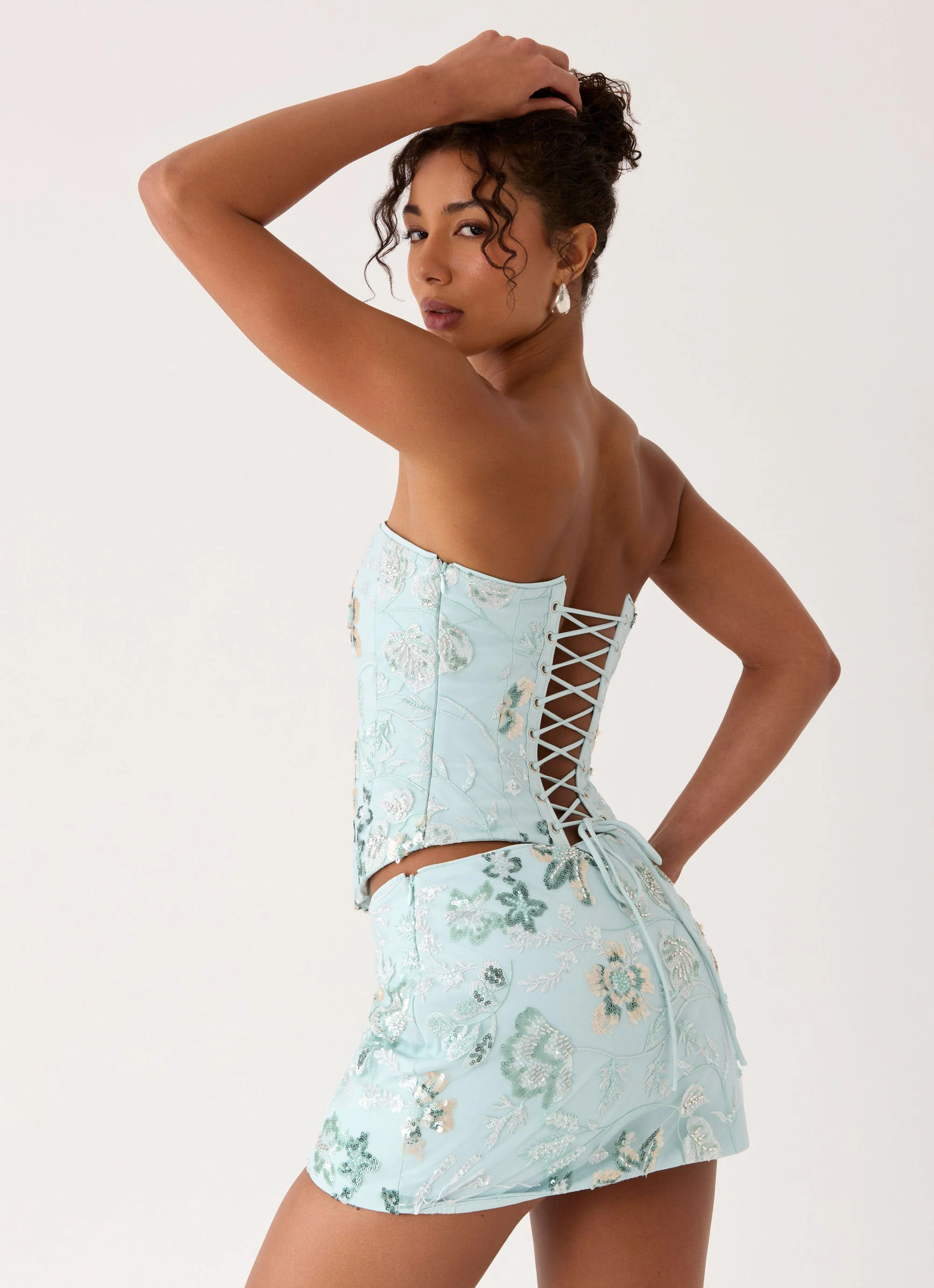 Solaire Low Rise Mini Skirt - Pistachio - Image 7