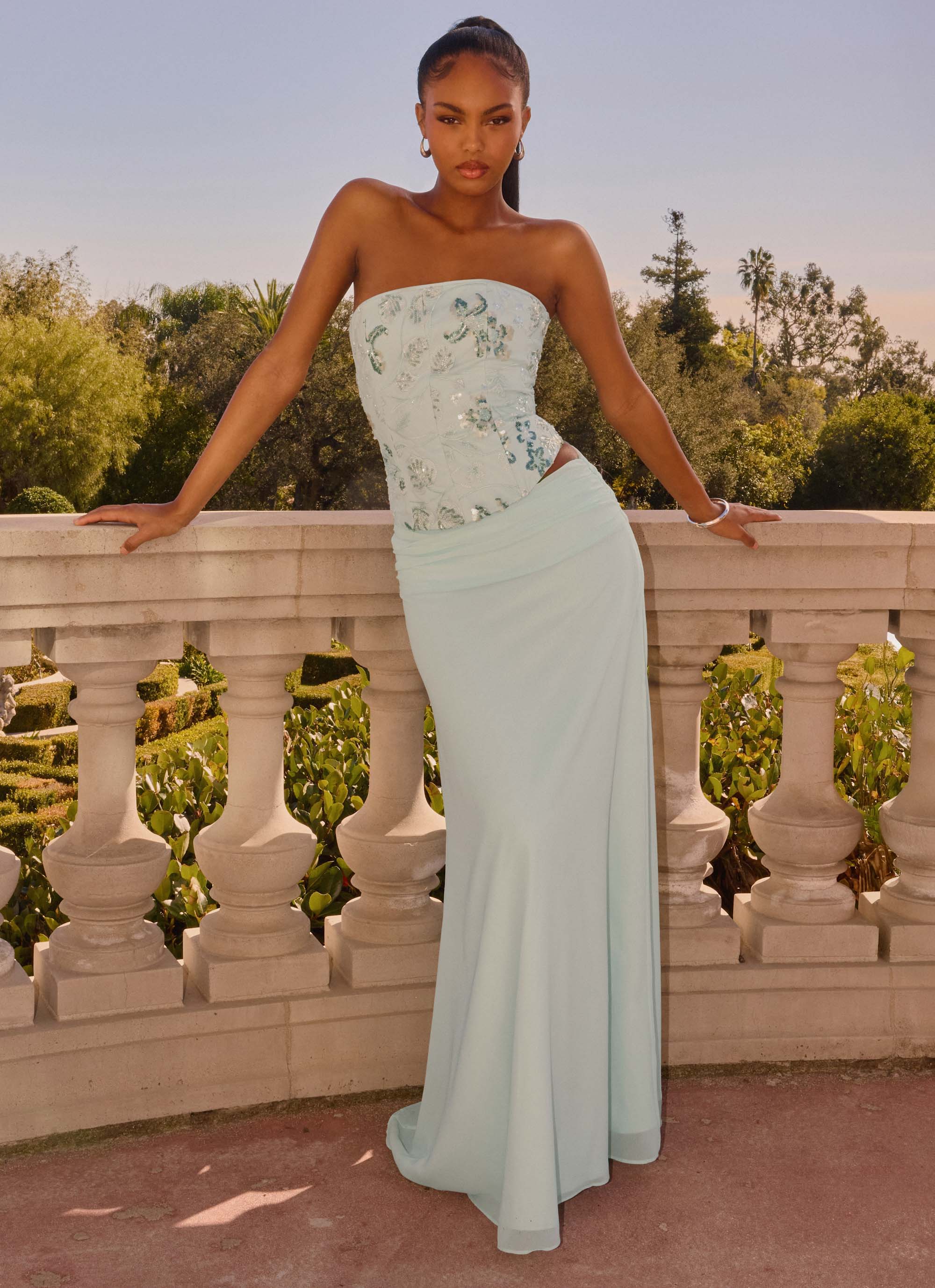 Solaire Strapless Corset Top - Pistachio - Image 3