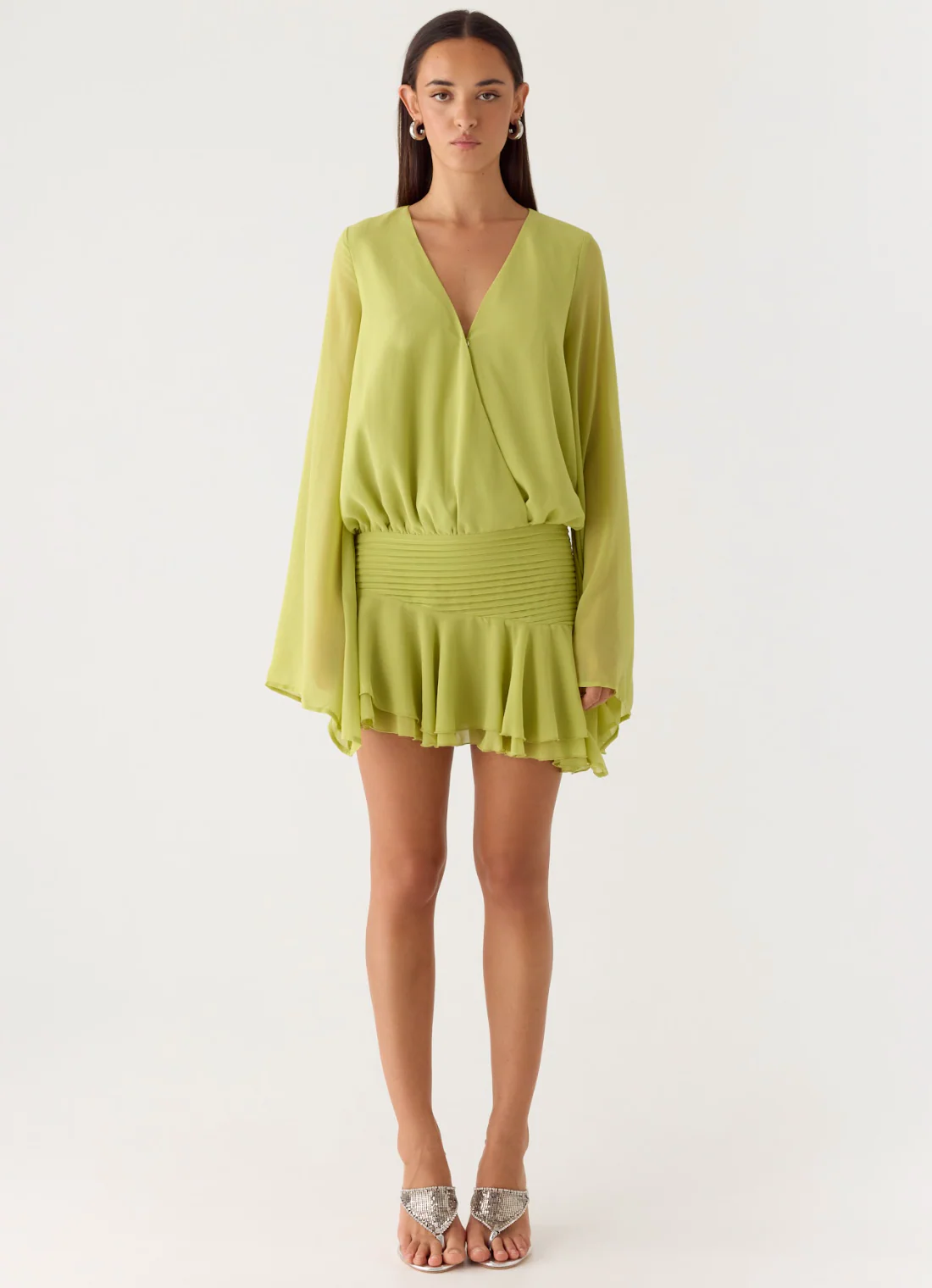 Solo In Soho Mini Dress - Lime - Image 9