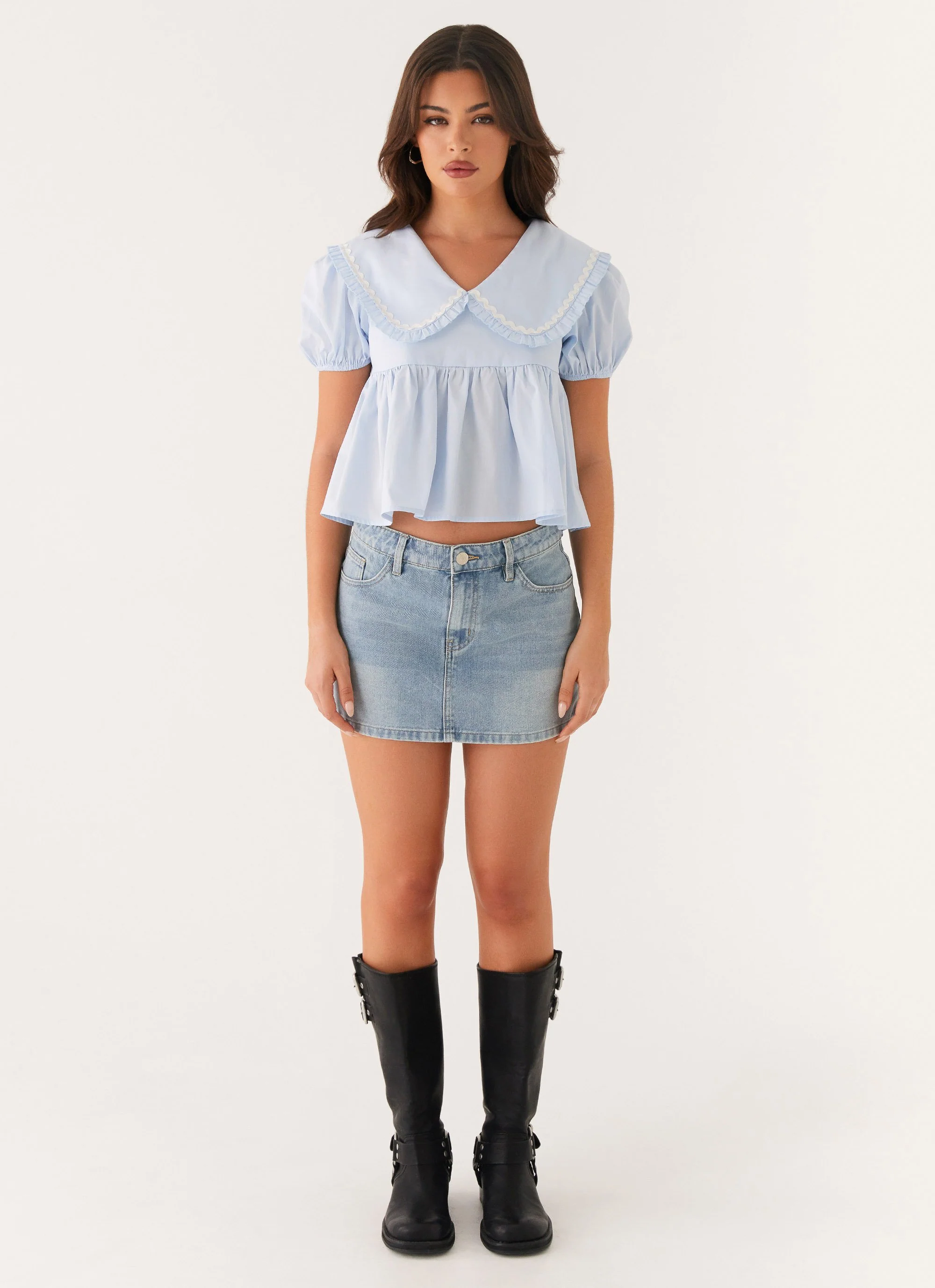 Sophie Babydoll Top - Blue - Image 2