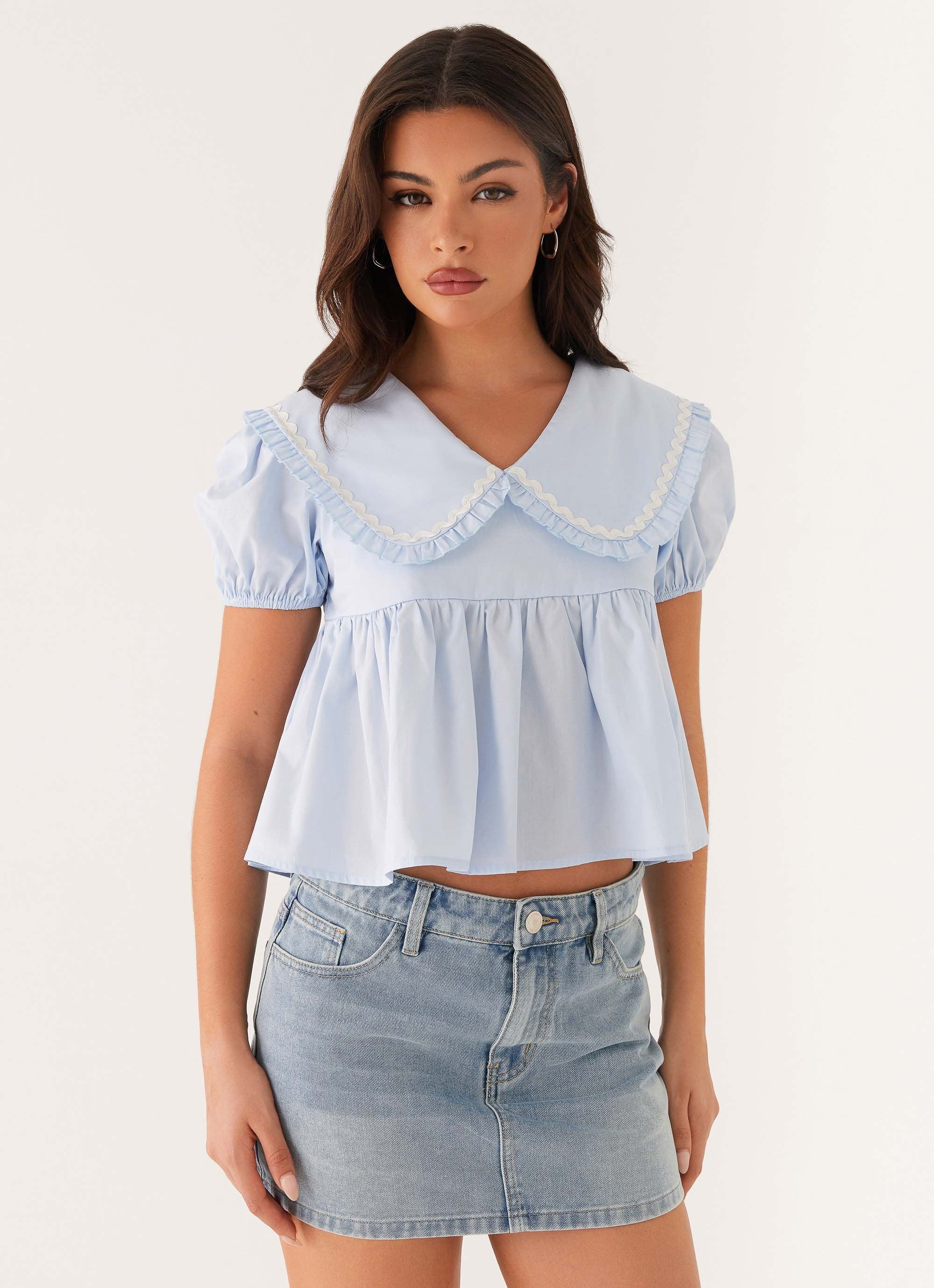 Sophie Babydoll Top - Blue - Image 5