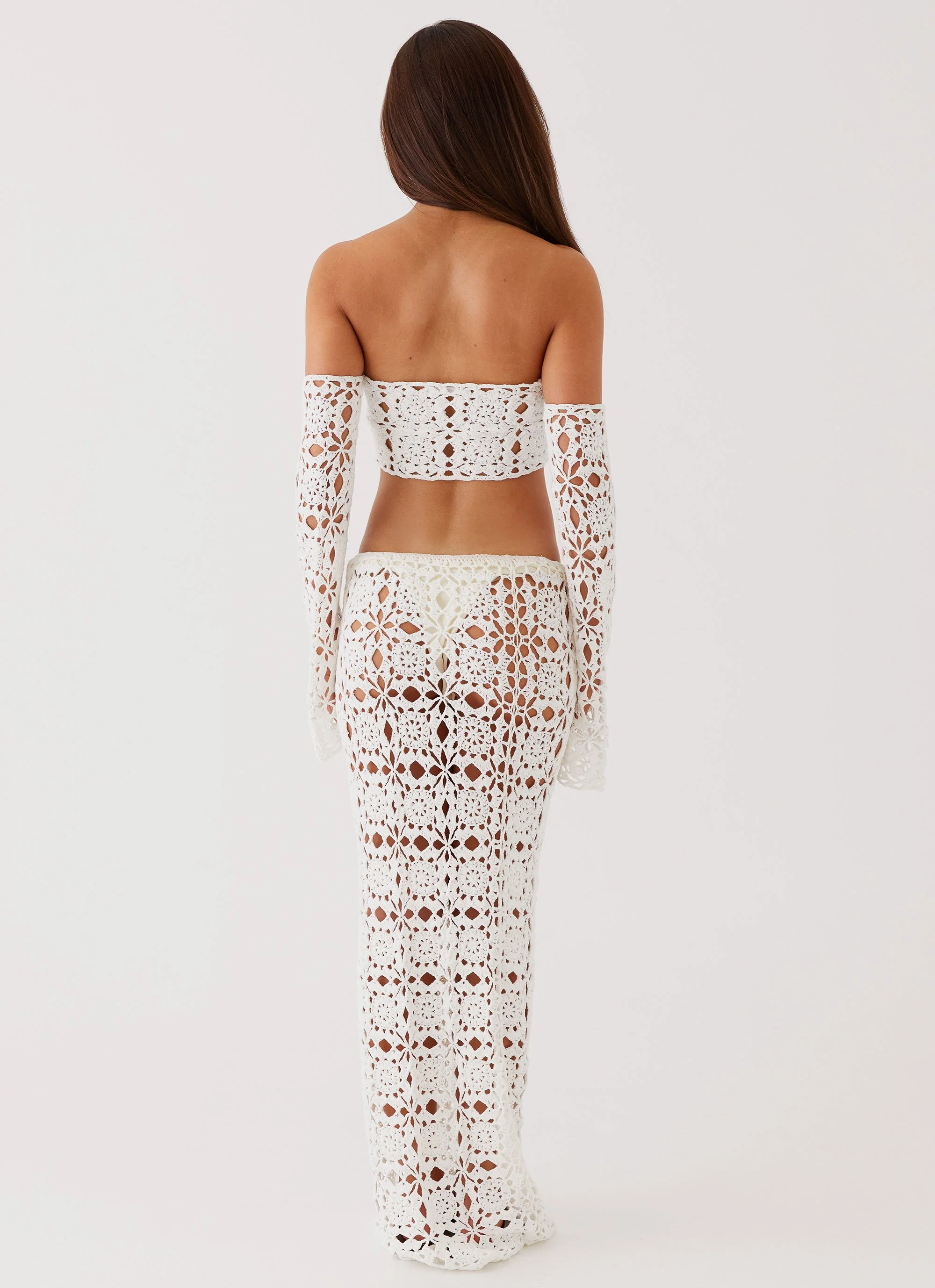 Sorrentino Crochet Long Sleeve Top - White - Image 5