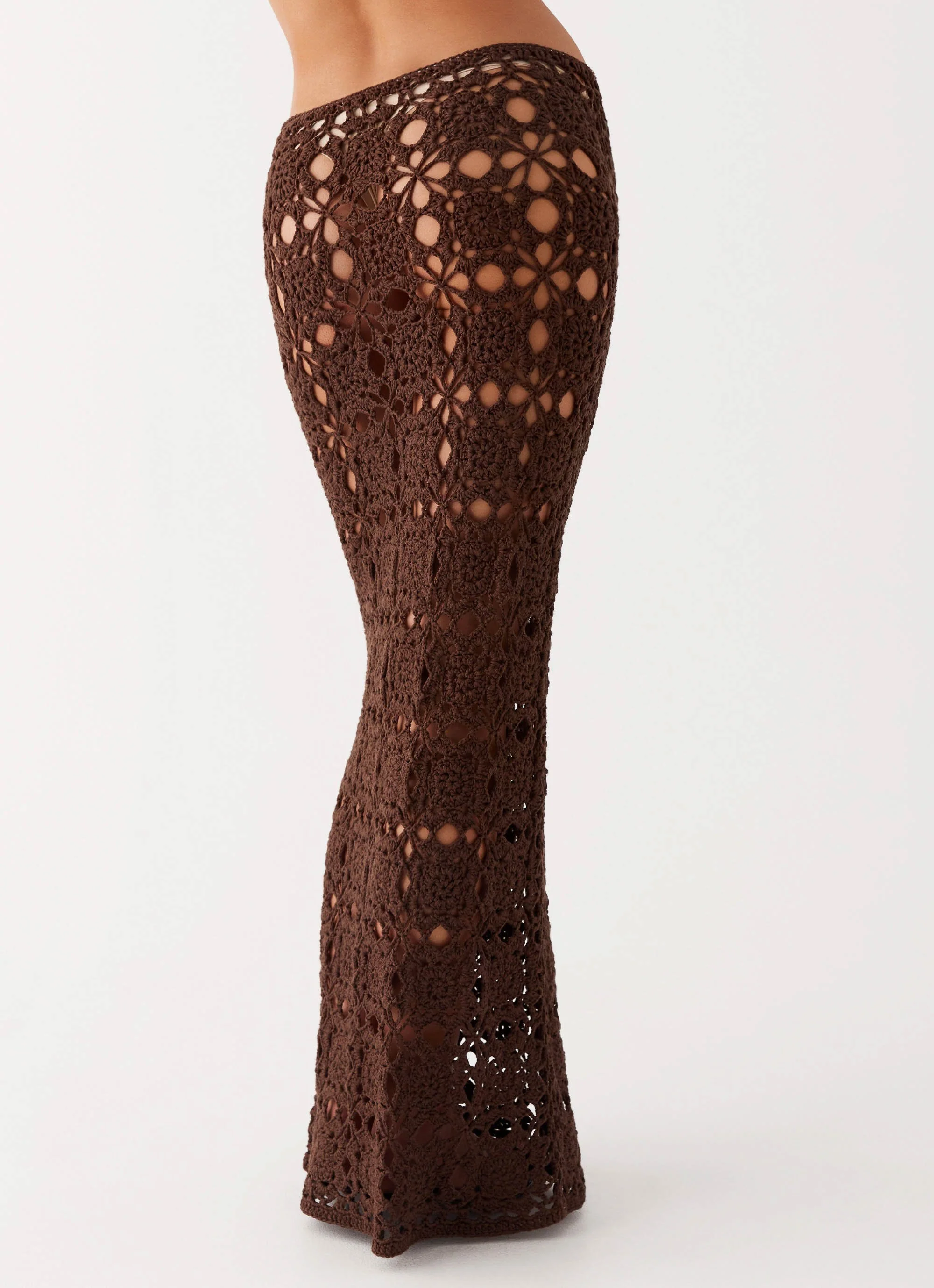 Sorrentino Crochet Maxi Skirt - Chocolate - Image 5