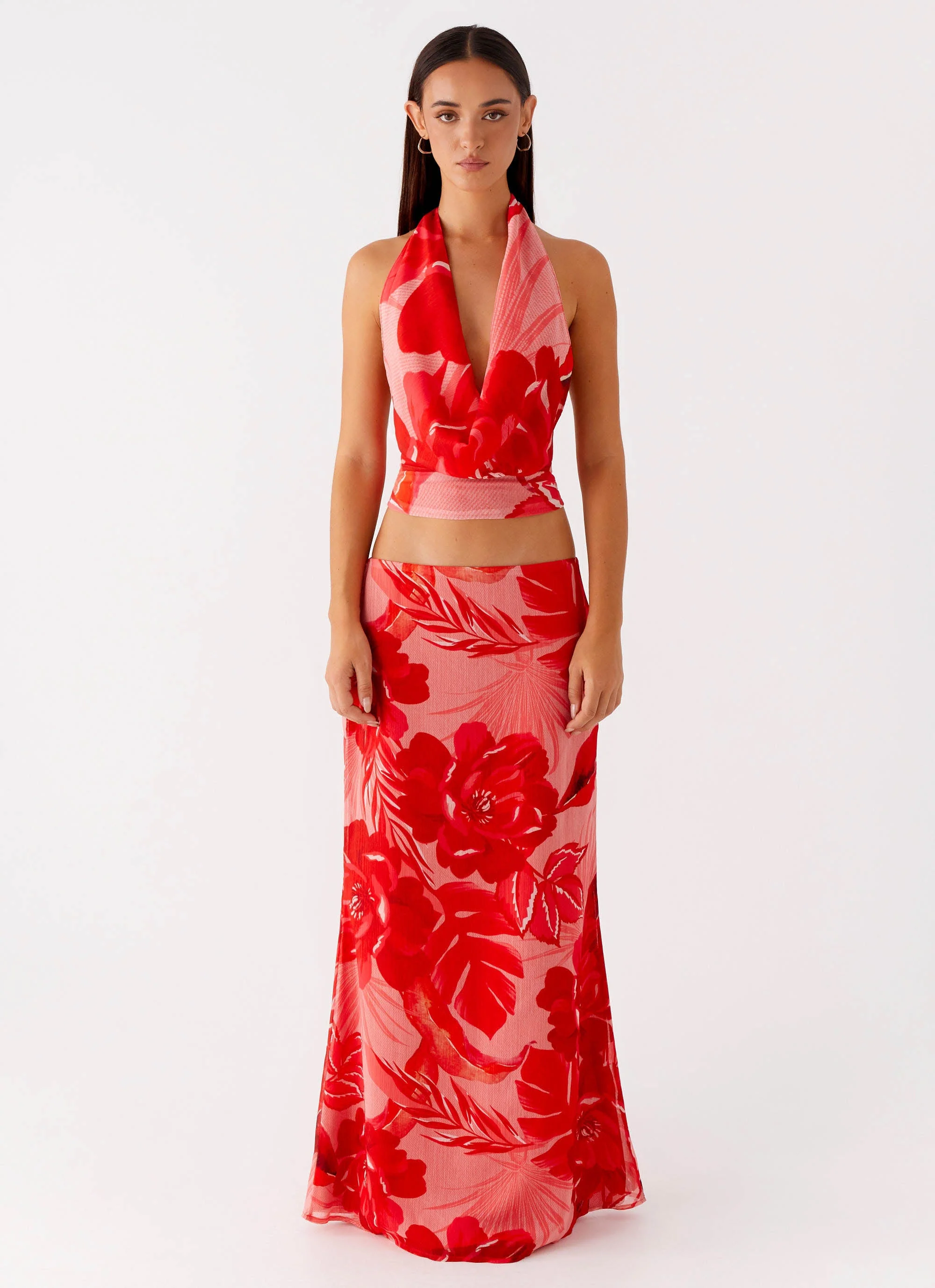 Soulful Low Rise Maxi Skirt - Sicily Sunsets Print - Image 3