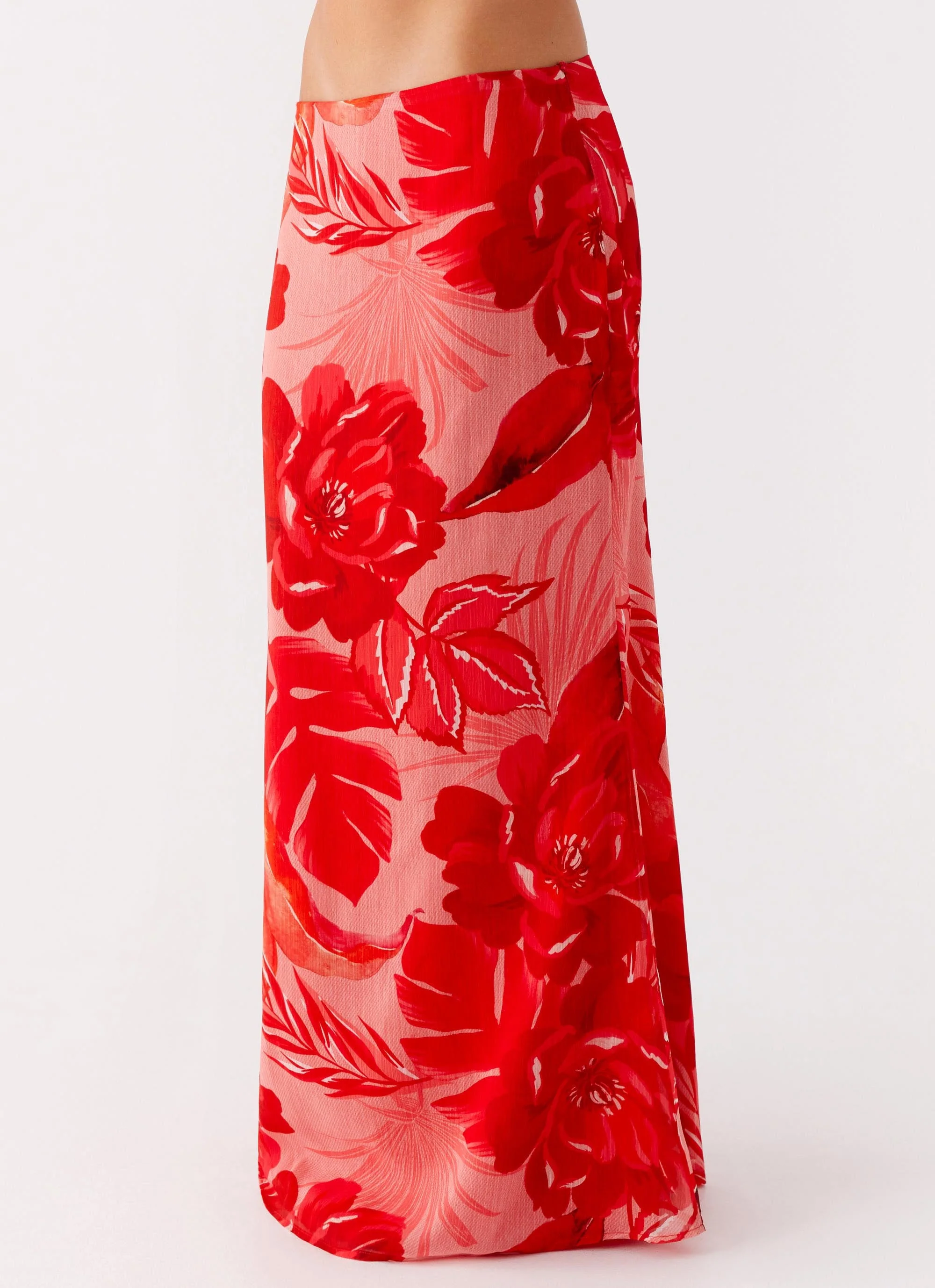 Soulful Low Rise Maxi Skirt - Sicily Sunsets Print - Image 4