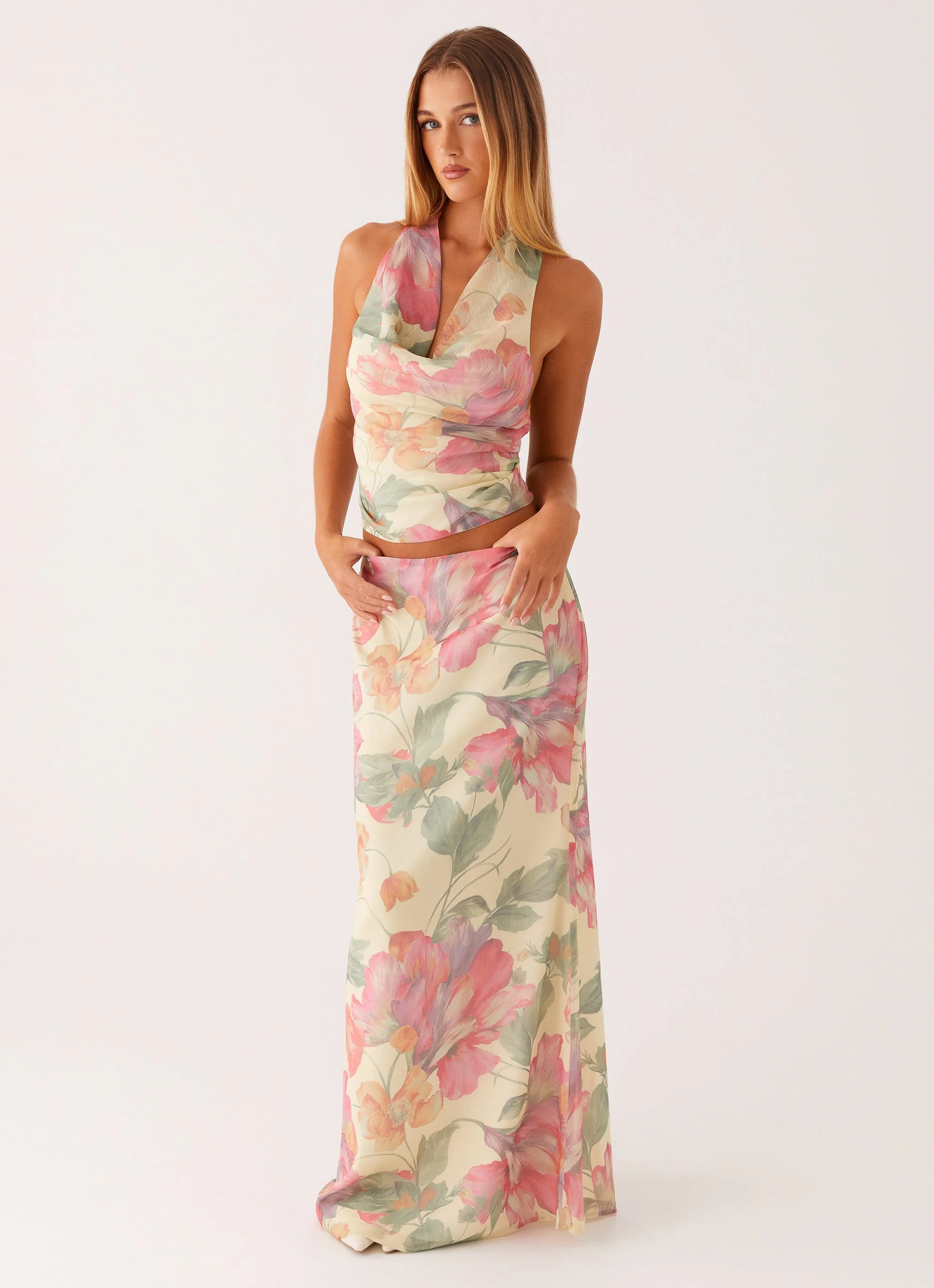 Soulful Low Rise Maxi Skirt - Yellow Peony - Image 6
