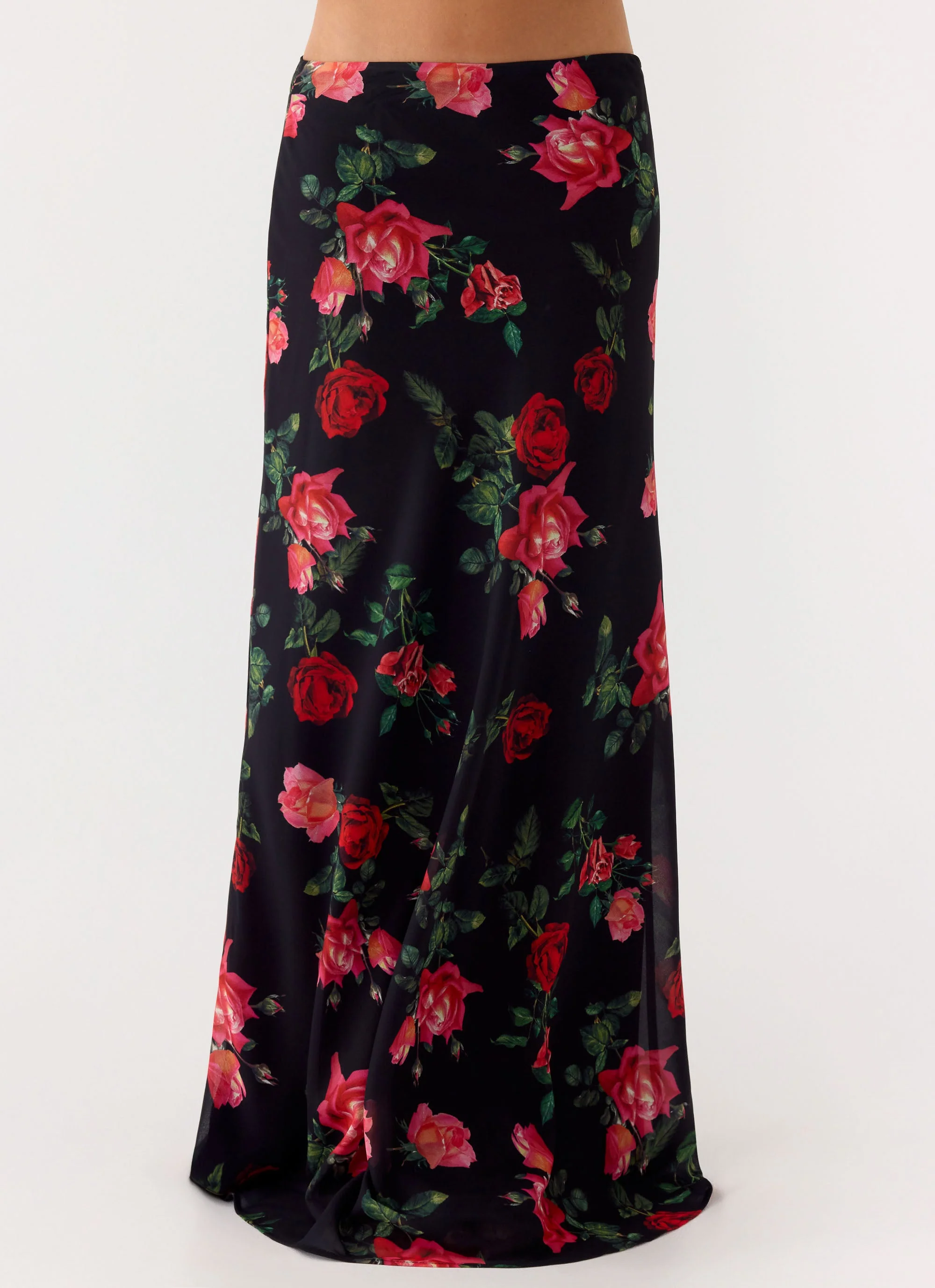 Star Girl Chiffon Maxi Skirt - Midnight Bloom - Image 4
