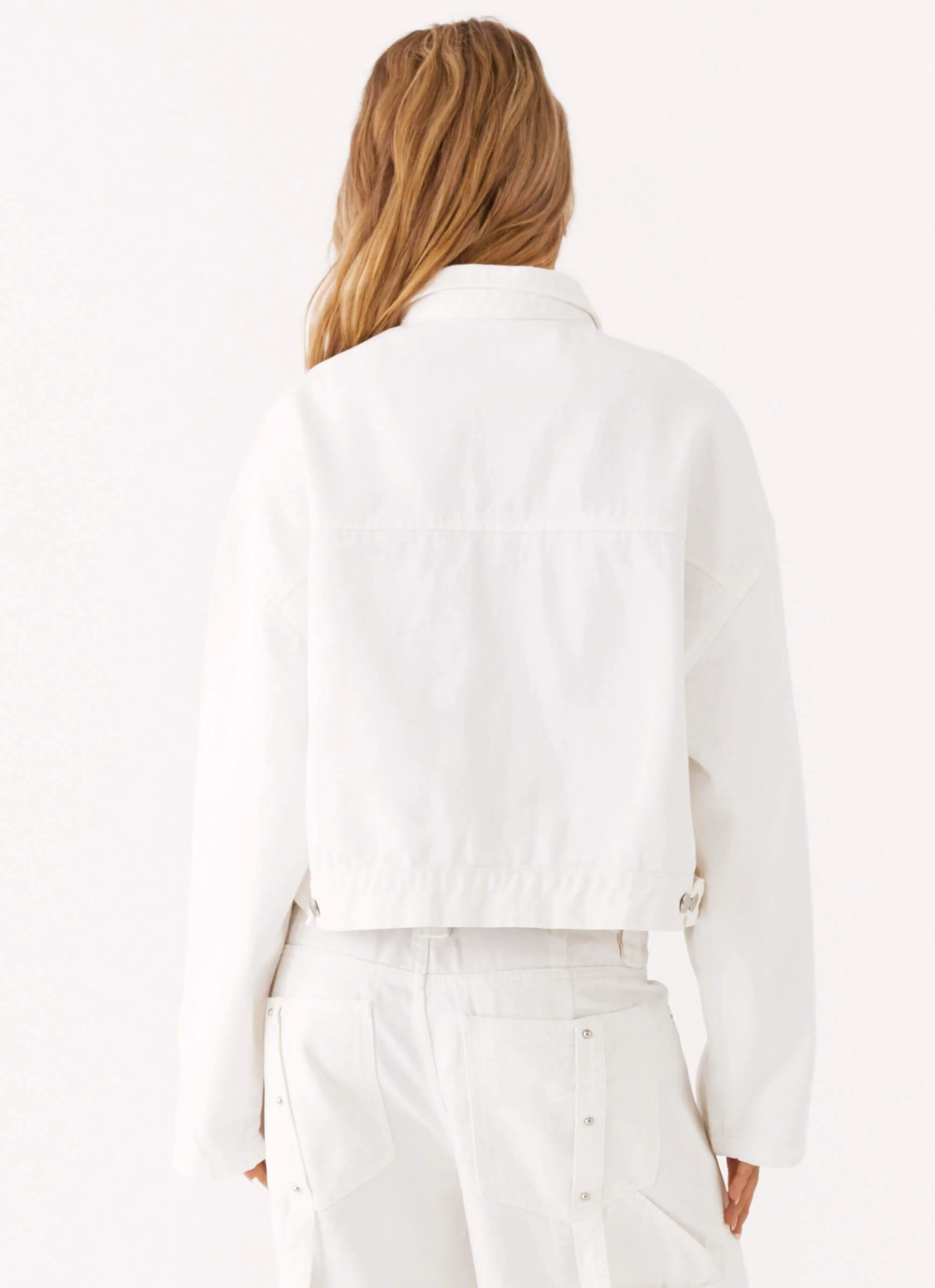 Stormy Oversized Denim Jacket - White - Image 4
