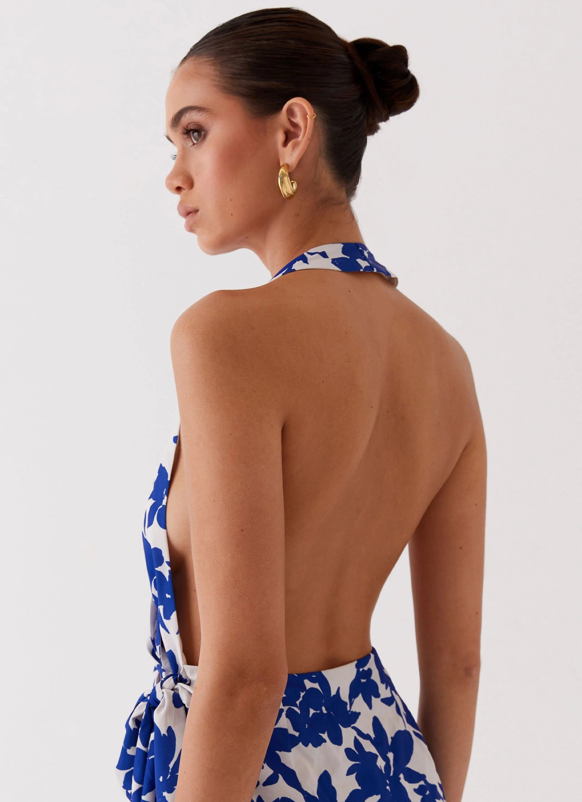 Street Blues Wrap Mini Dress - Blue Floral - Image 6