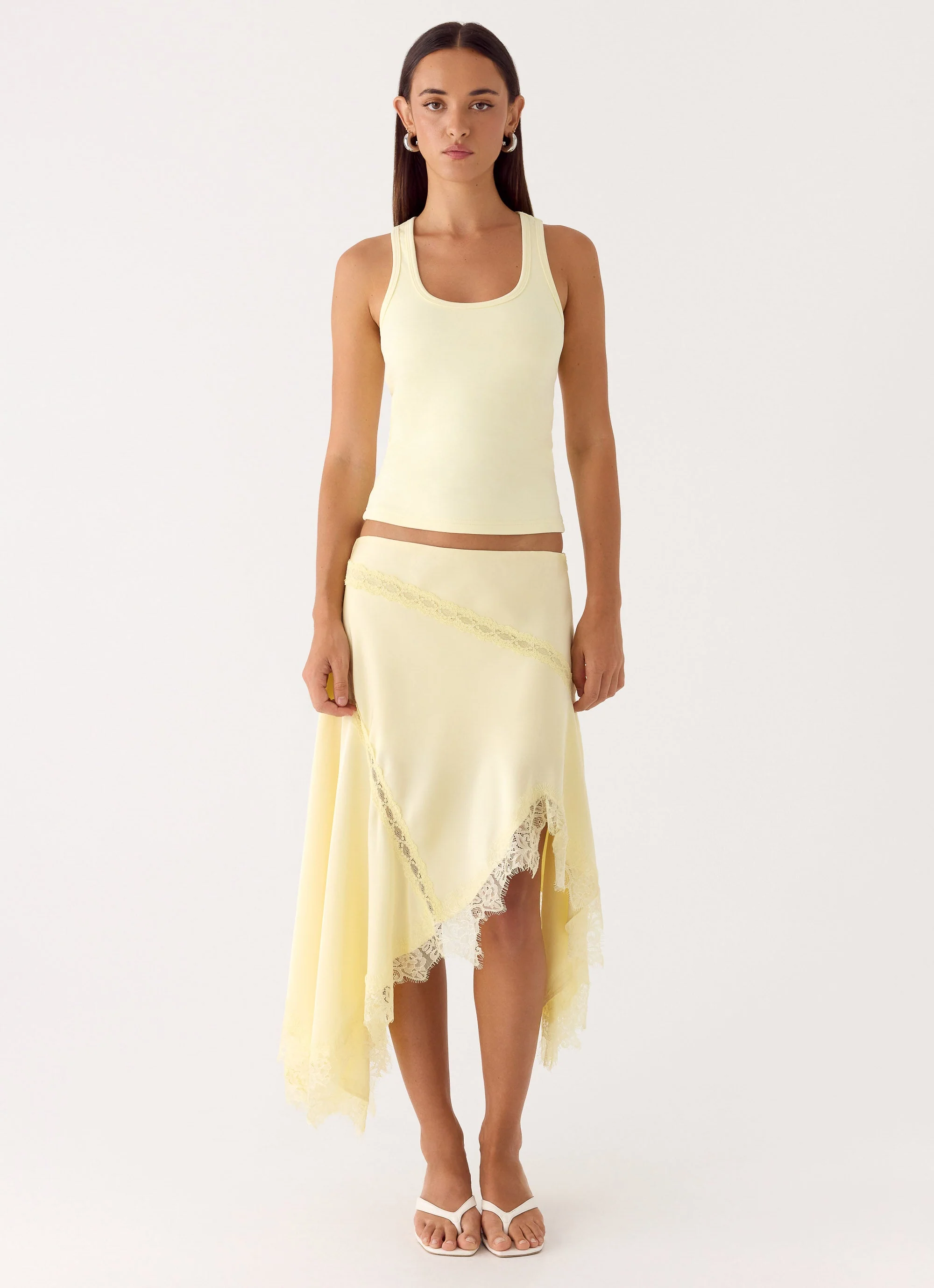 Suay Asymmetrical Midi Skirt - Yellow - Image 3
