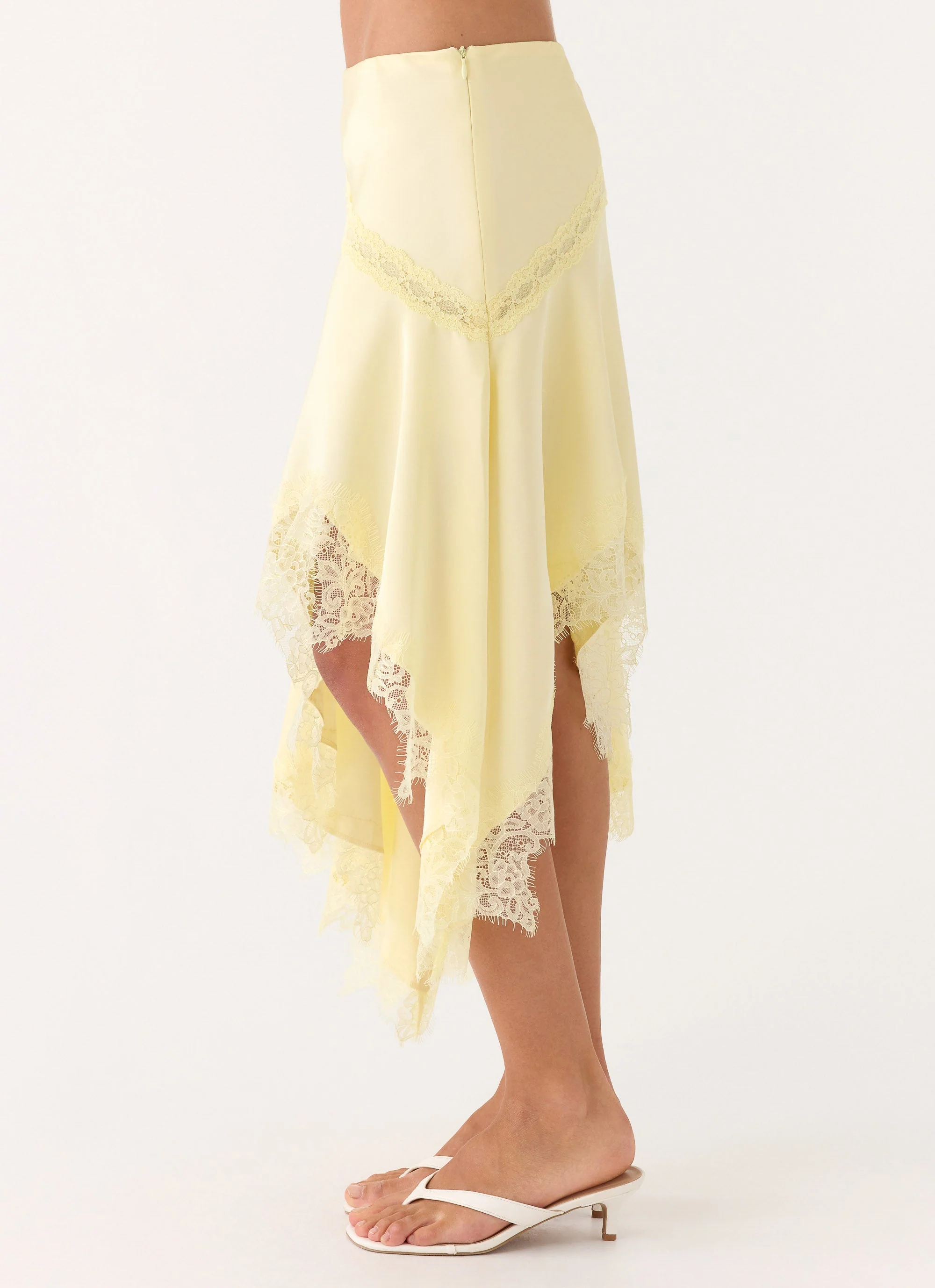 Suay Asymmetrical Midi Skirt - Yellow - Image 4