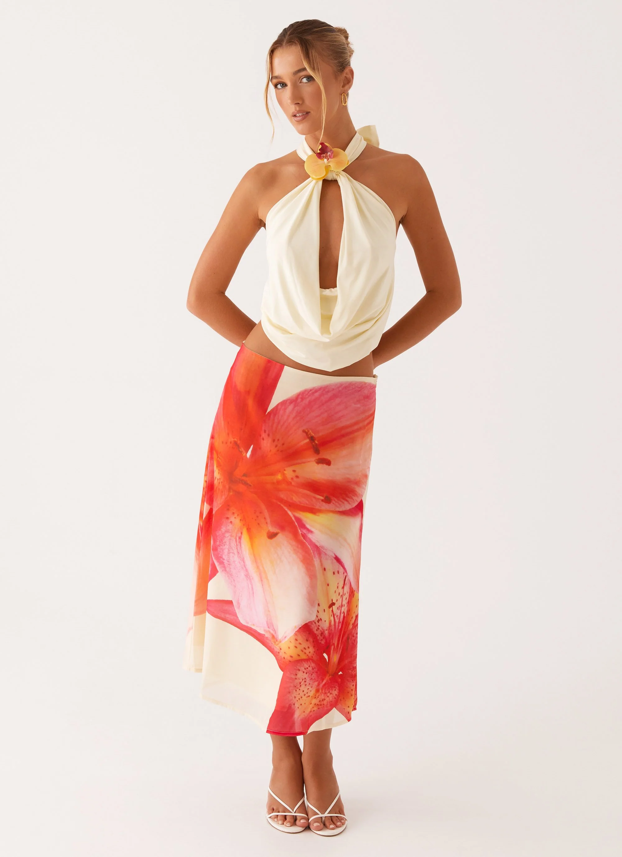 Summertime Midi Skirt - Yellow Floral - Image 6