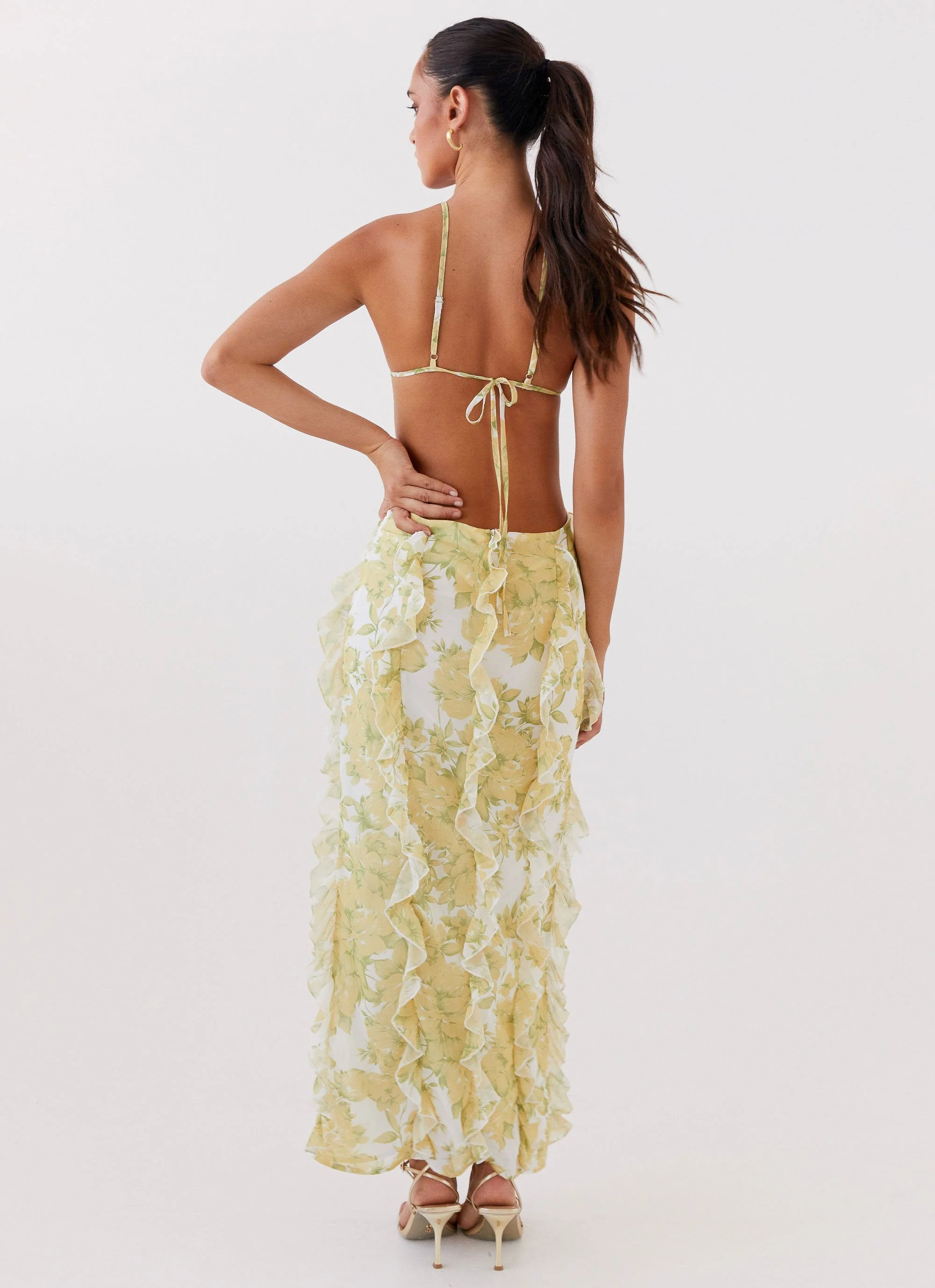 Sunset Kisses Ruffle Maxi Dress - Daffodil - Image 4