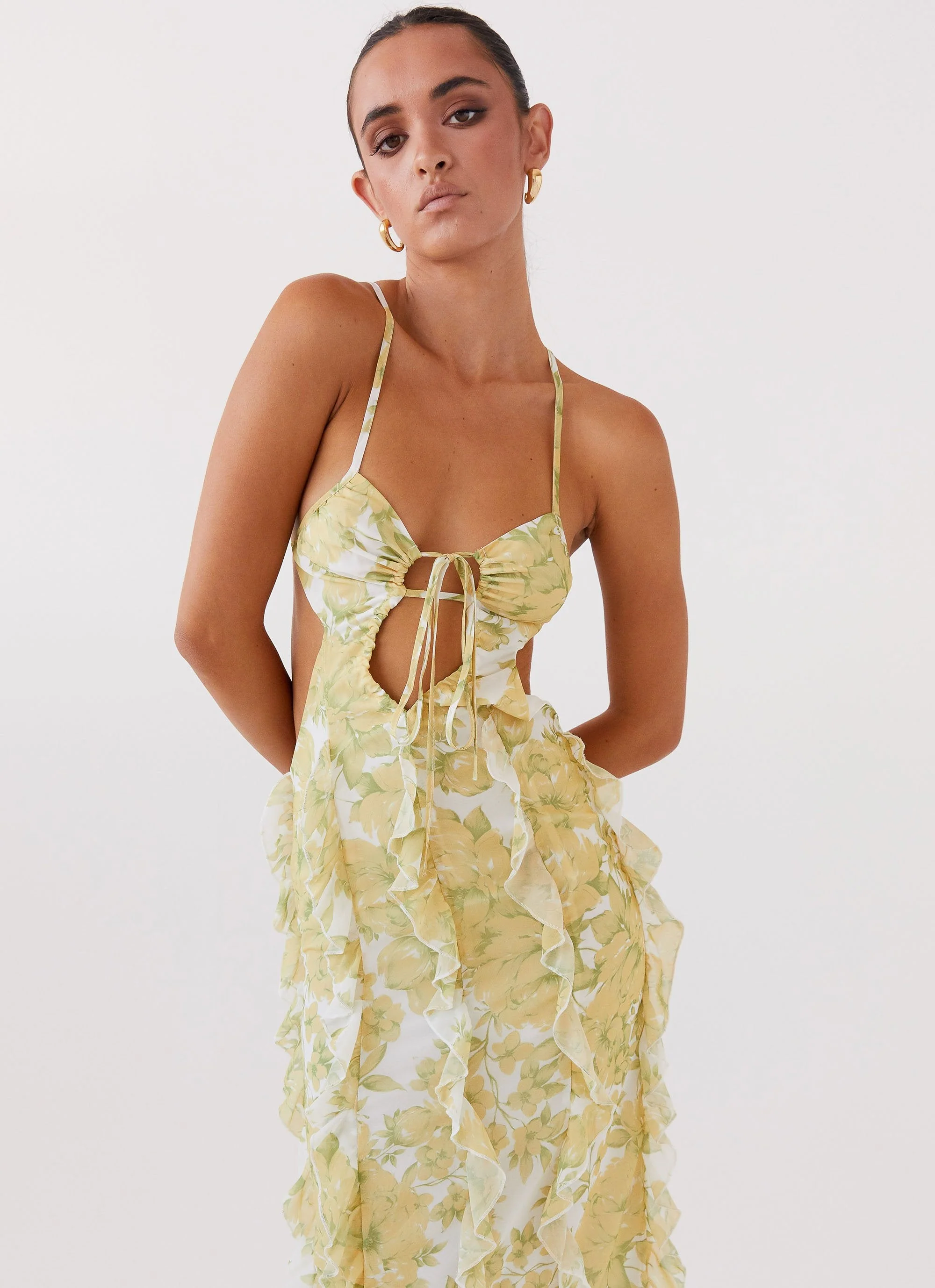Sunset Kisses Ruffle Maxi Dress - Daffodil - Image 7