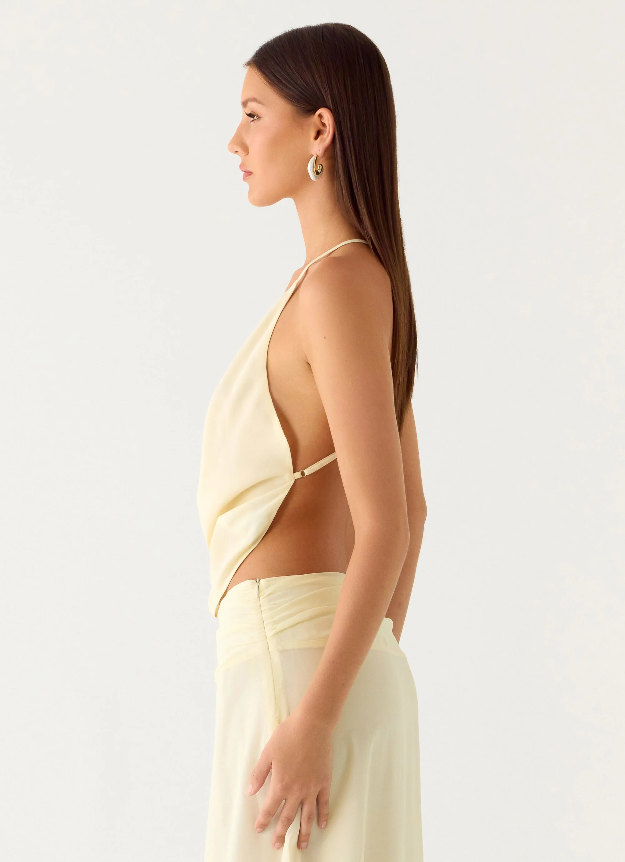 Sweet Charm Cowl Neck Top - Ivory - Image 2