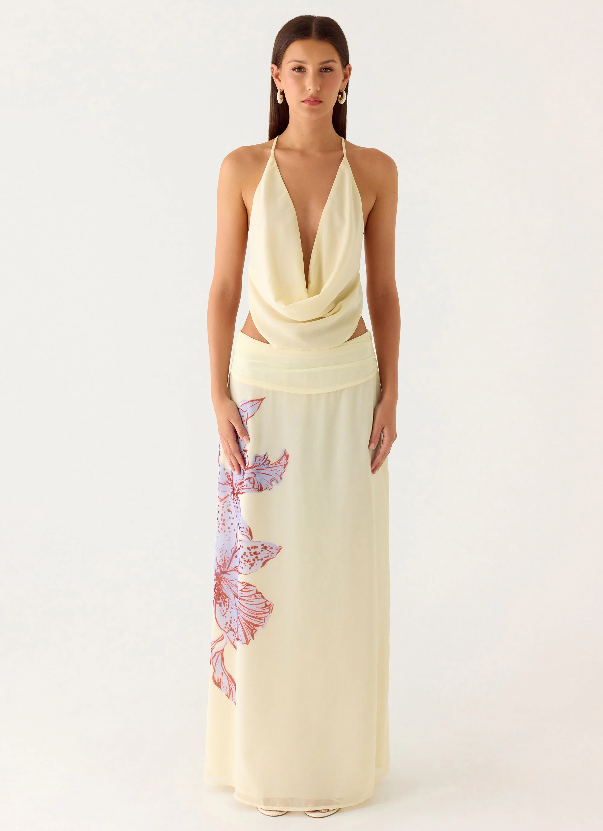 Sweet Charm Cowl Neck Top - Ivory - Image 4