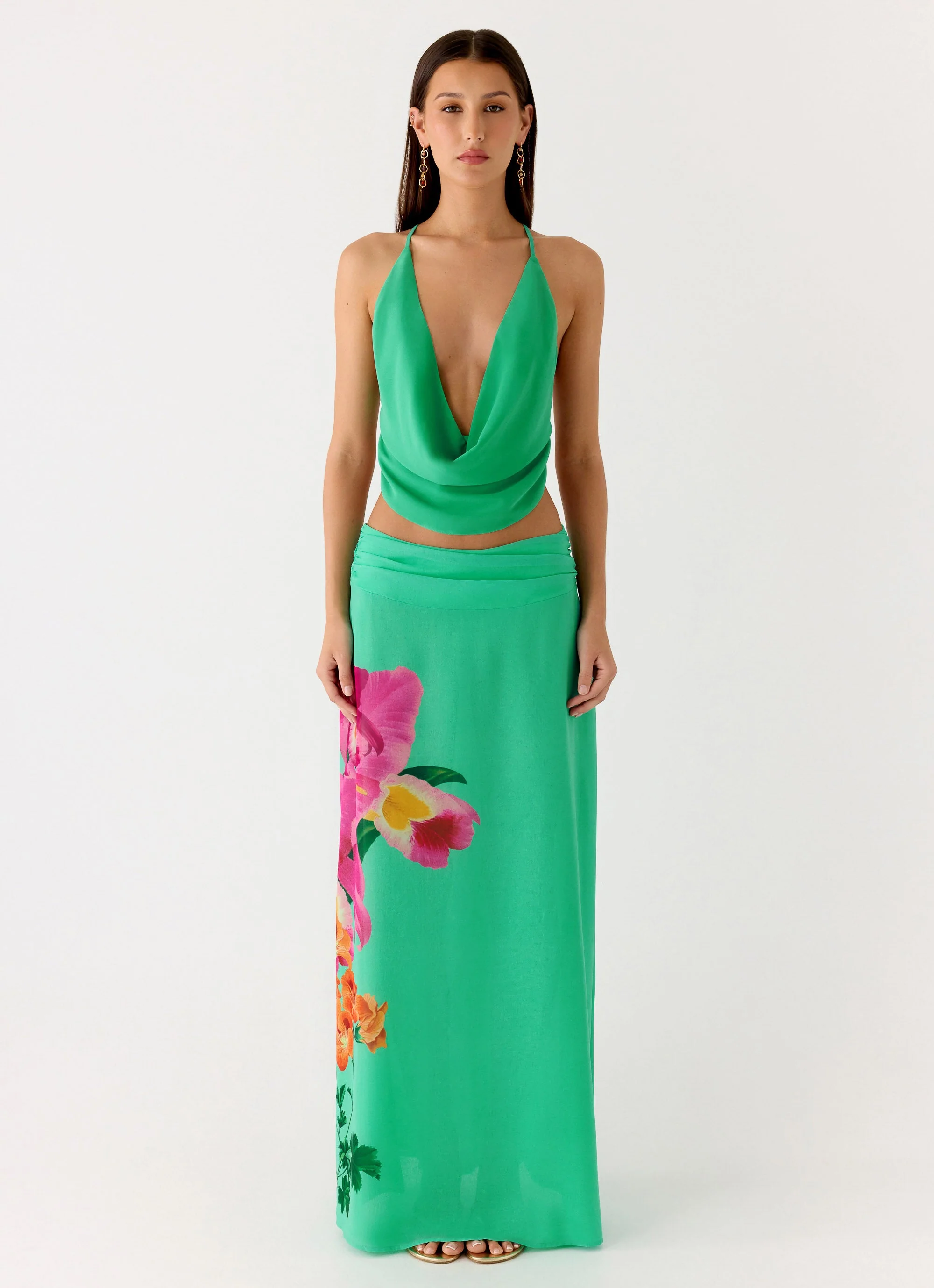 Sweet Charm Cowl Neck Top - Jungle Bloom - Image 4