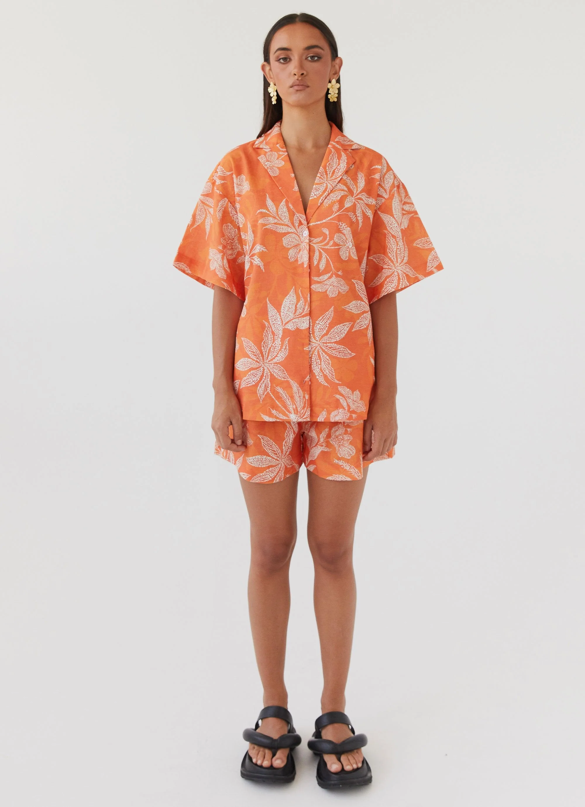 Sweet Relief Linen Shorts - Tropic Sunset - Image 2