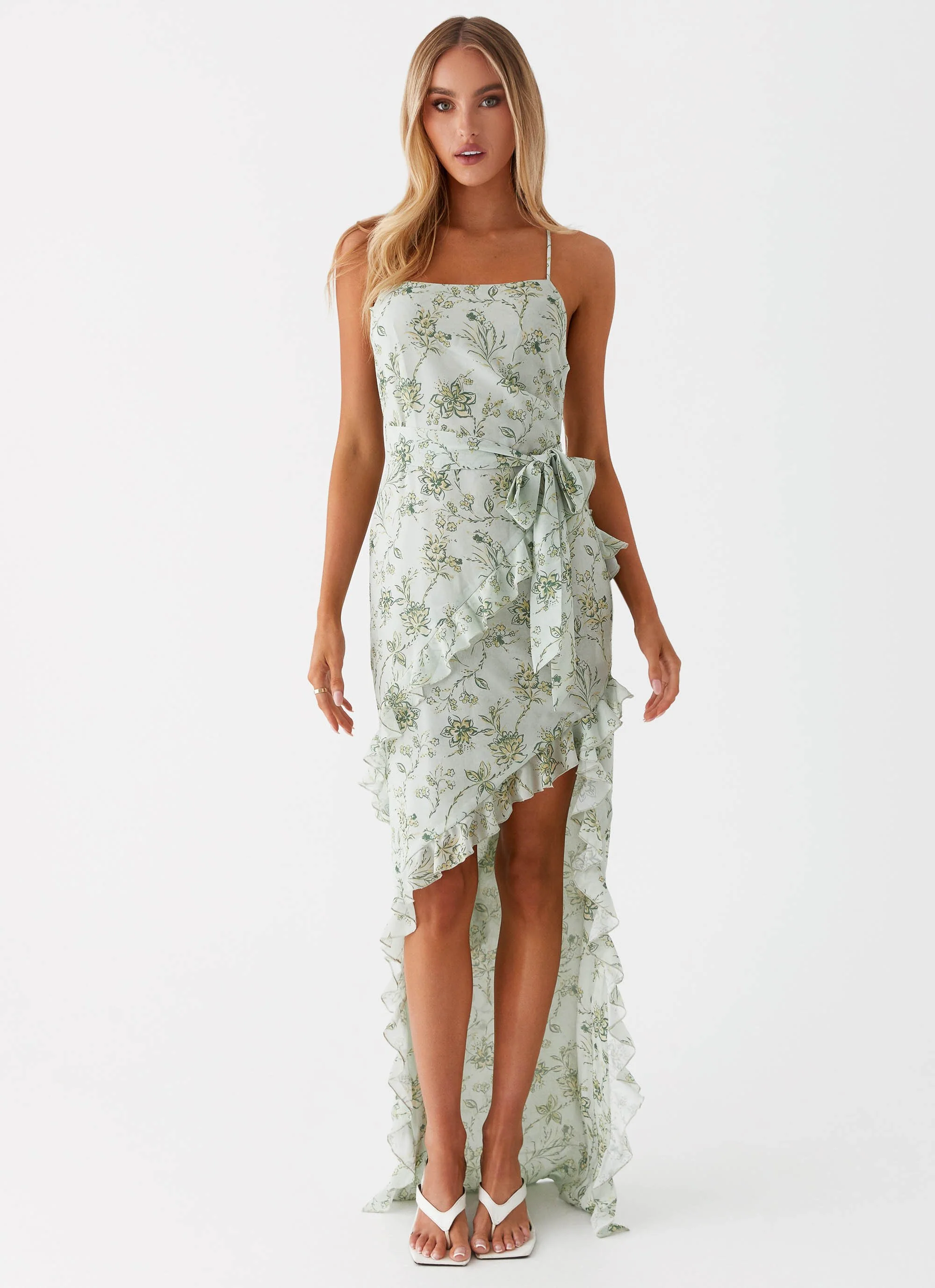 Sweet Serenity Maxi Dress - Sage Floral - Image 2