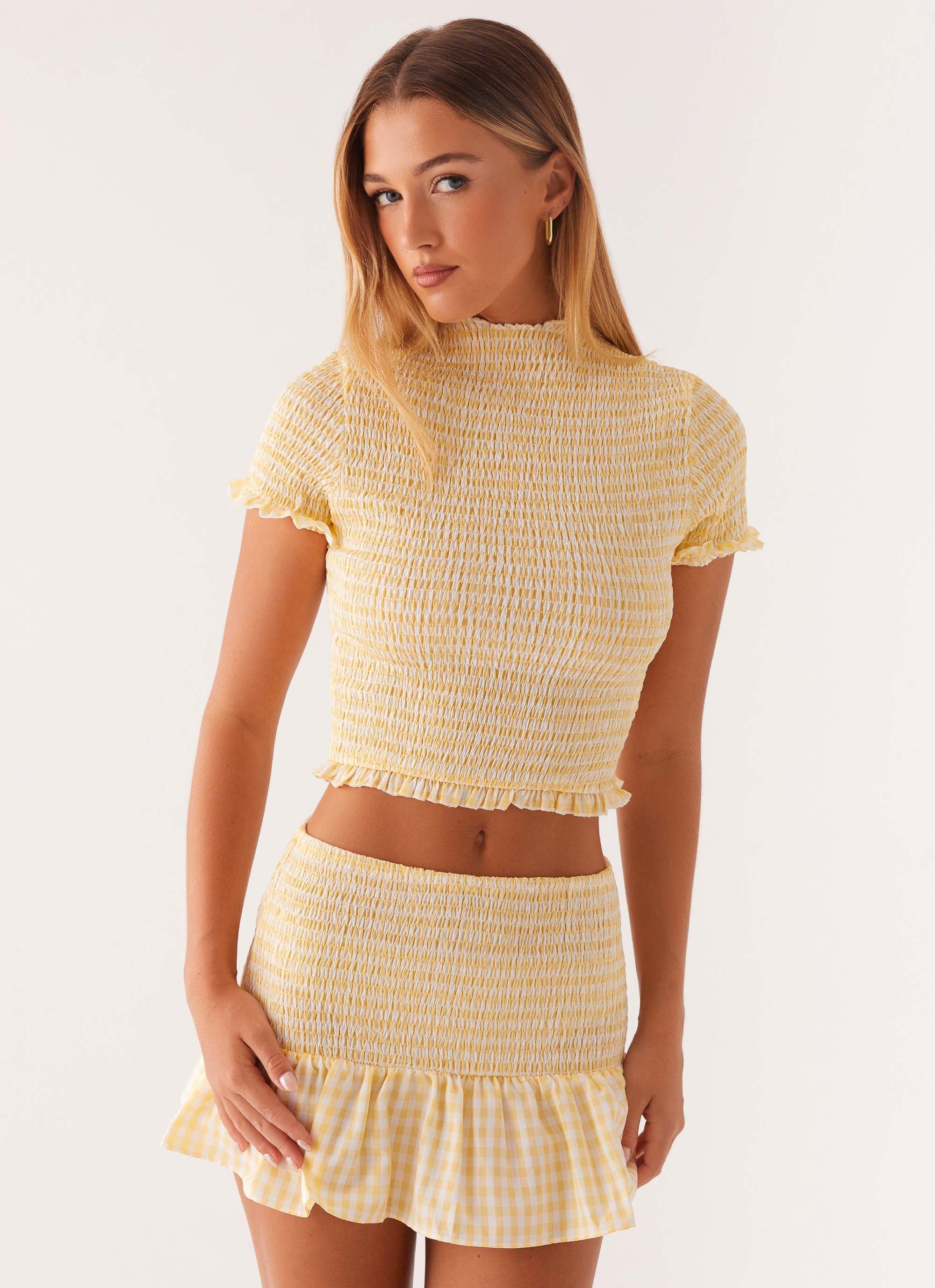 Sweetest Pie T-Shirt - Yellow Gingham - Image 5