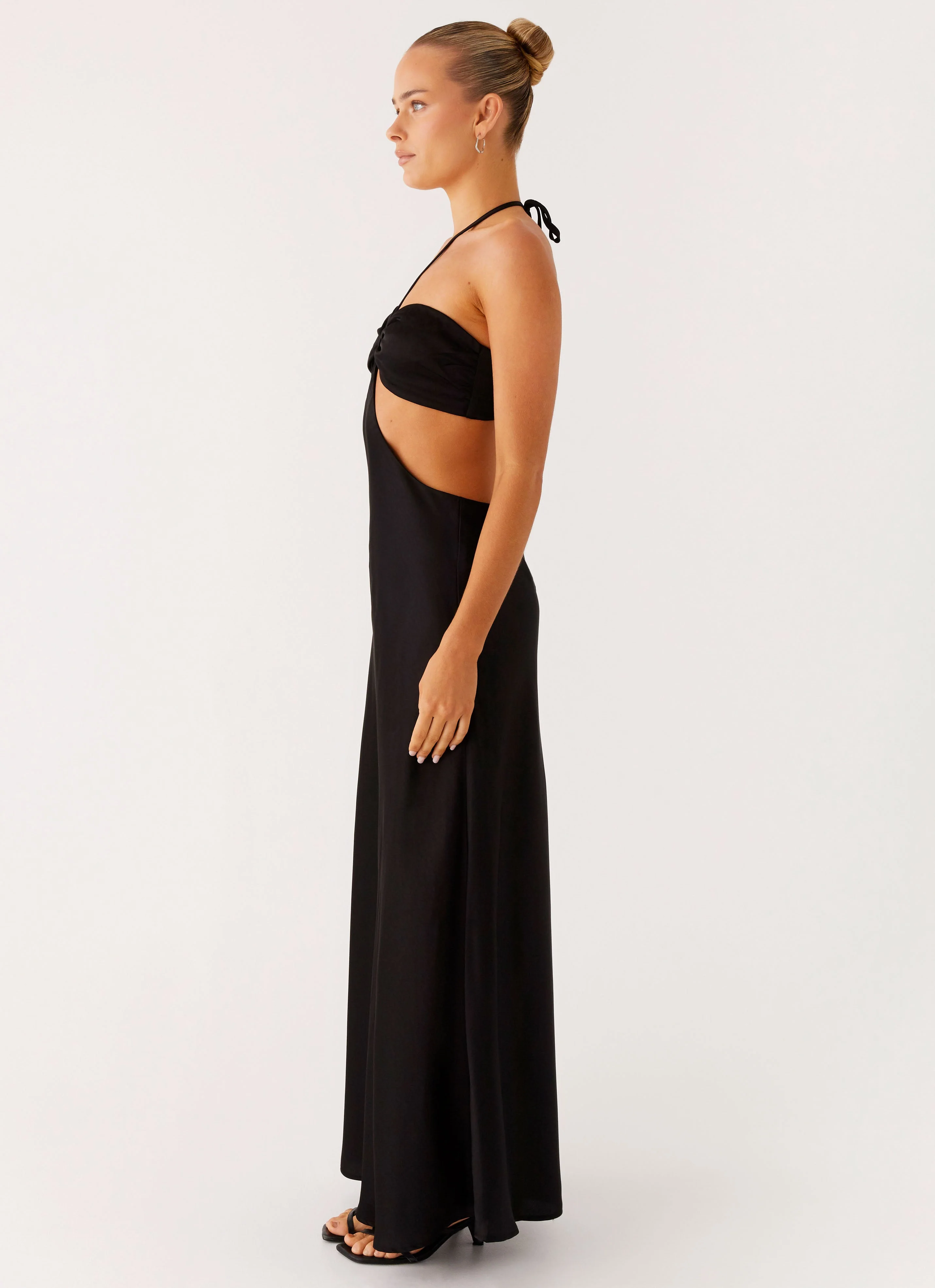 Sweetheart Cut Out Maxi Dress - Black - Image 2