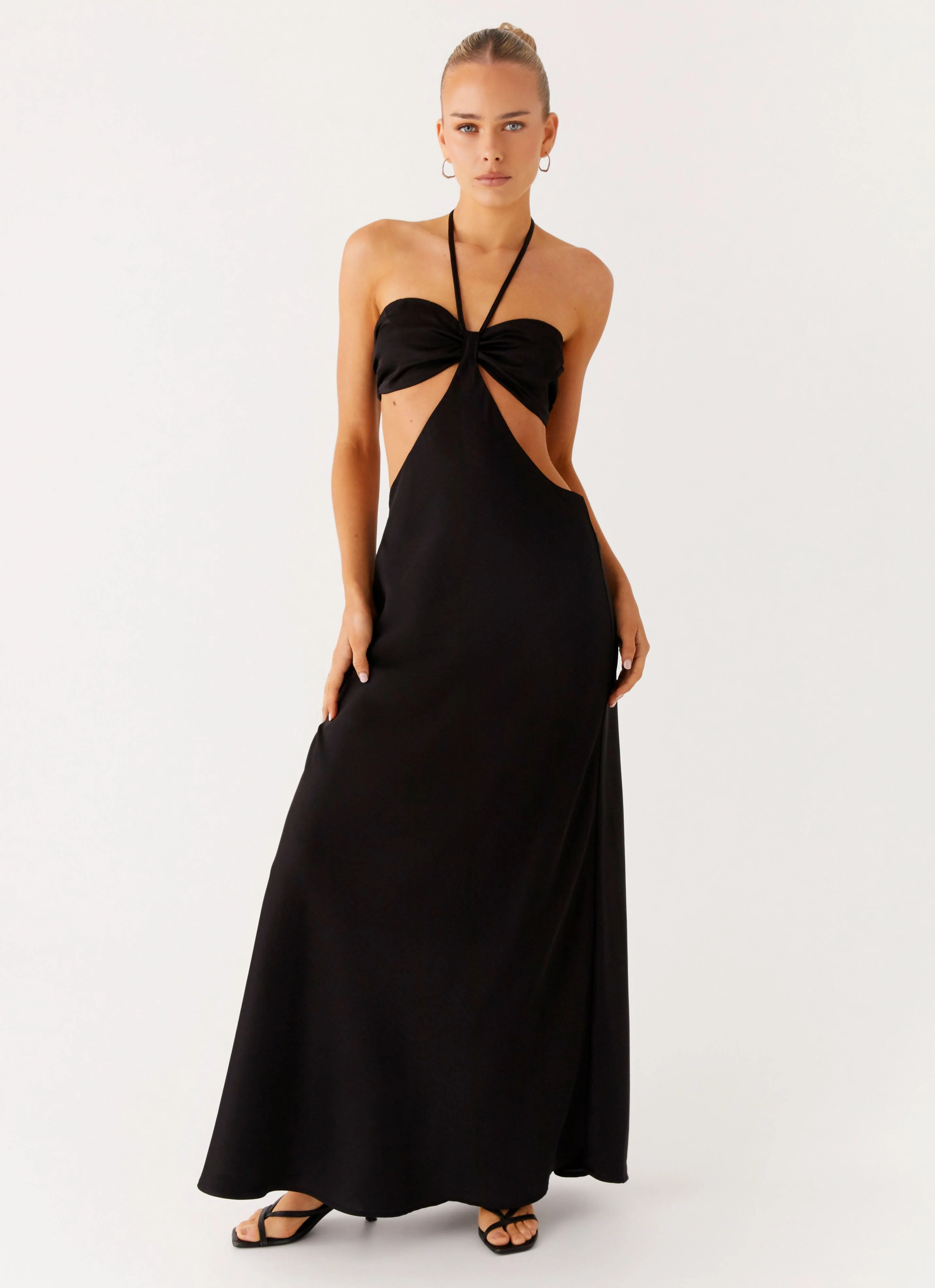 Sweetheart Cut Out Maxi Dress - Black - Image 4