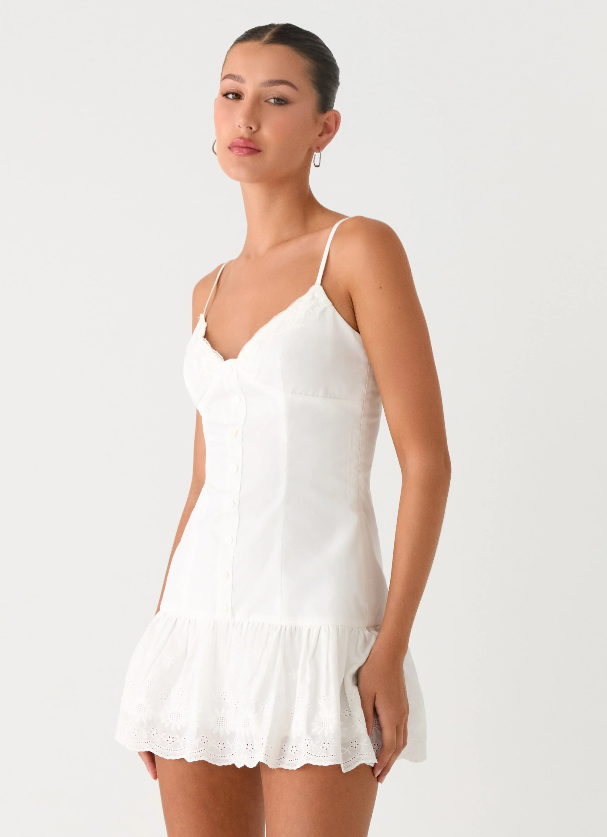Sync Love Broderie Mini Dress - White - Image 6