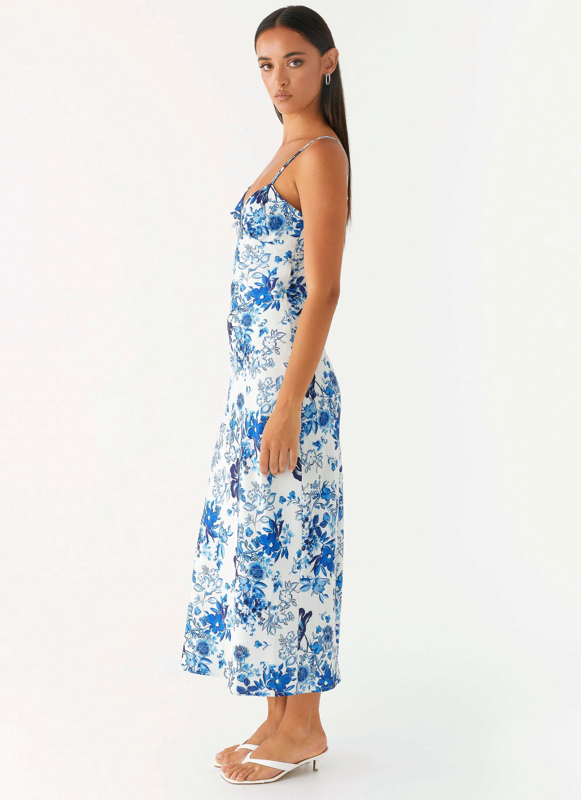 Take Chances Midi Dress - Serene Sky Floral - Image 2