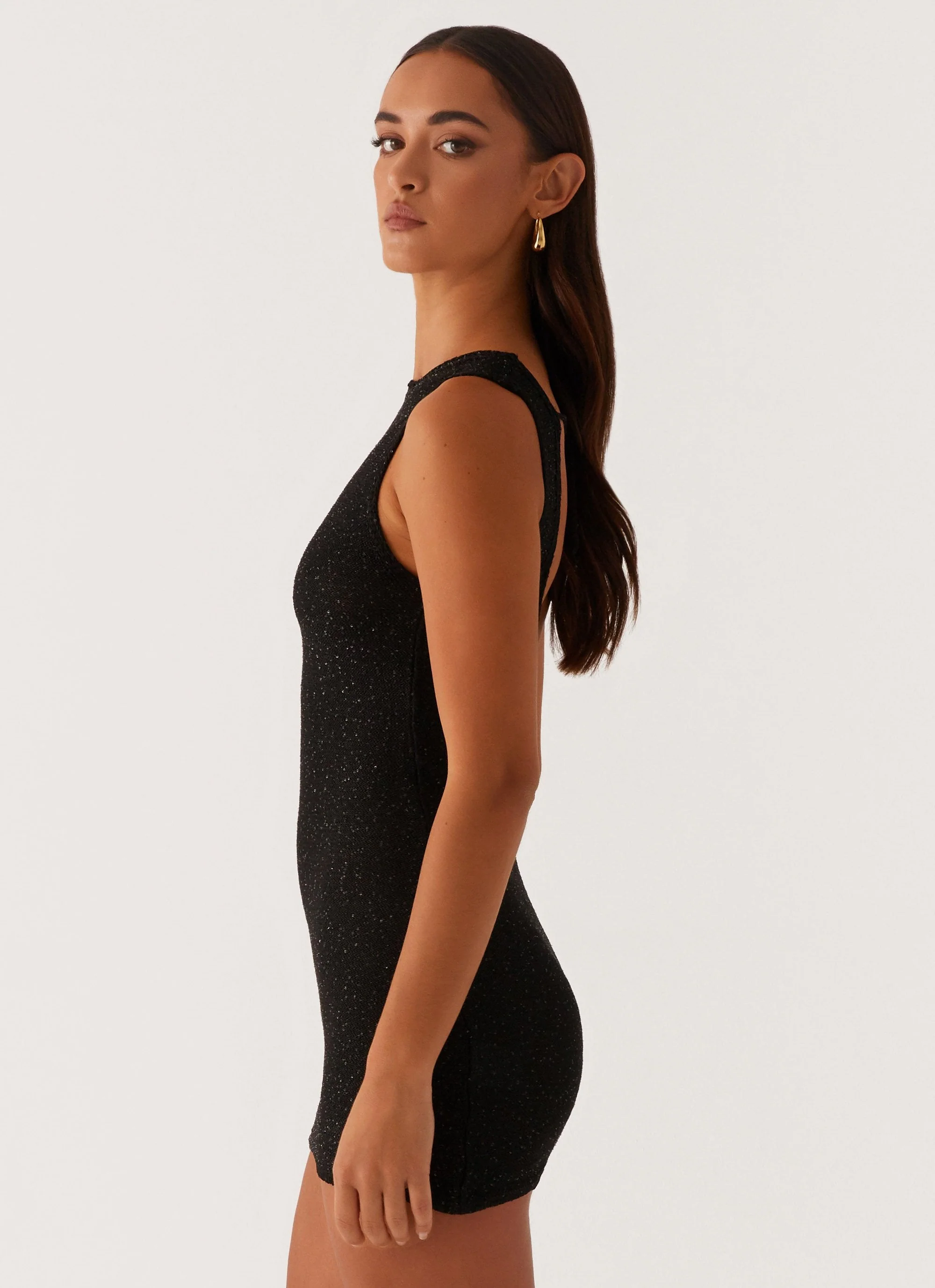 Take Five Summer Knit Mini Dress - Black - Image 3