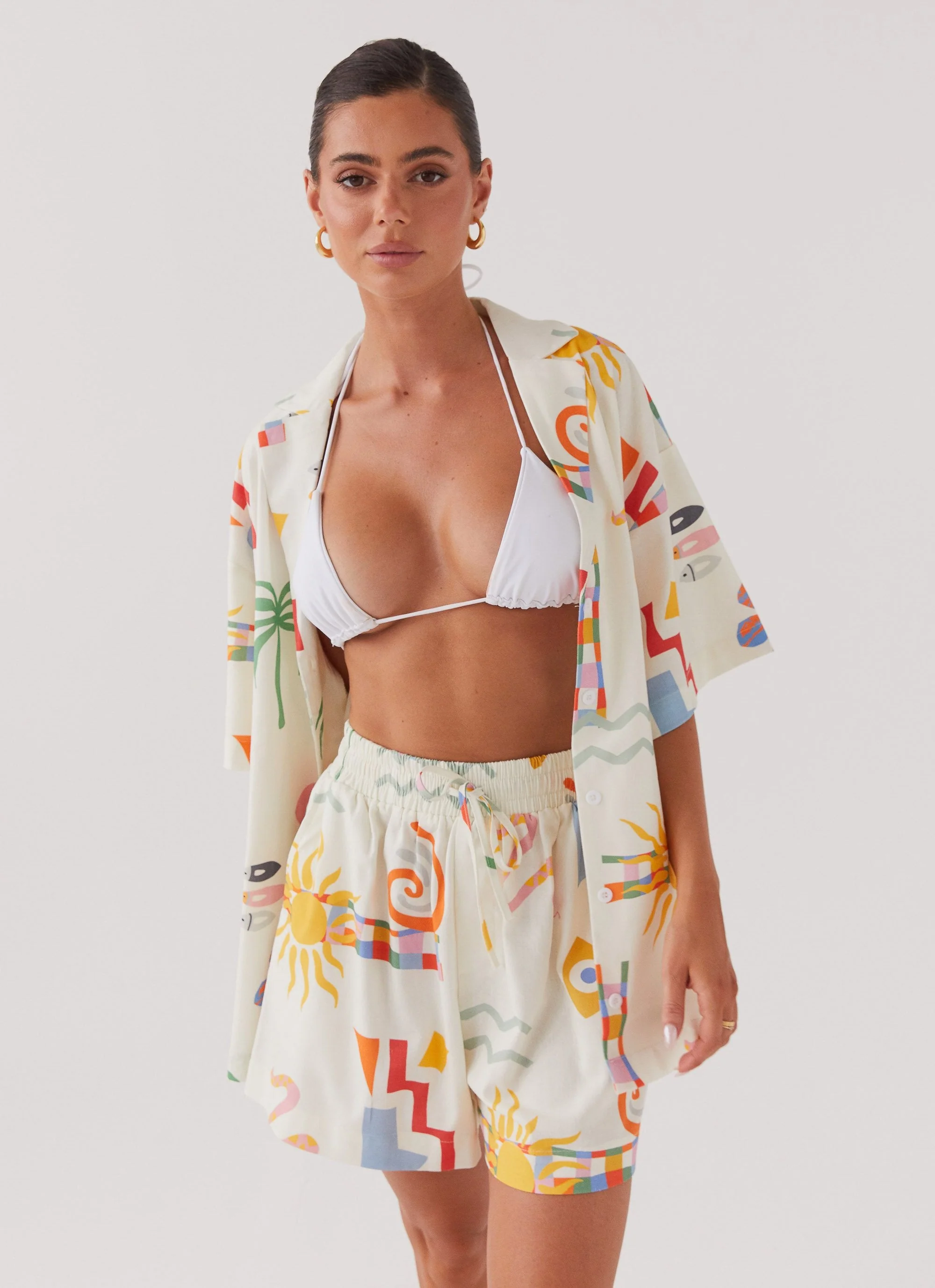 Tallulah Linen Shorts - Summer Palm - Image 6