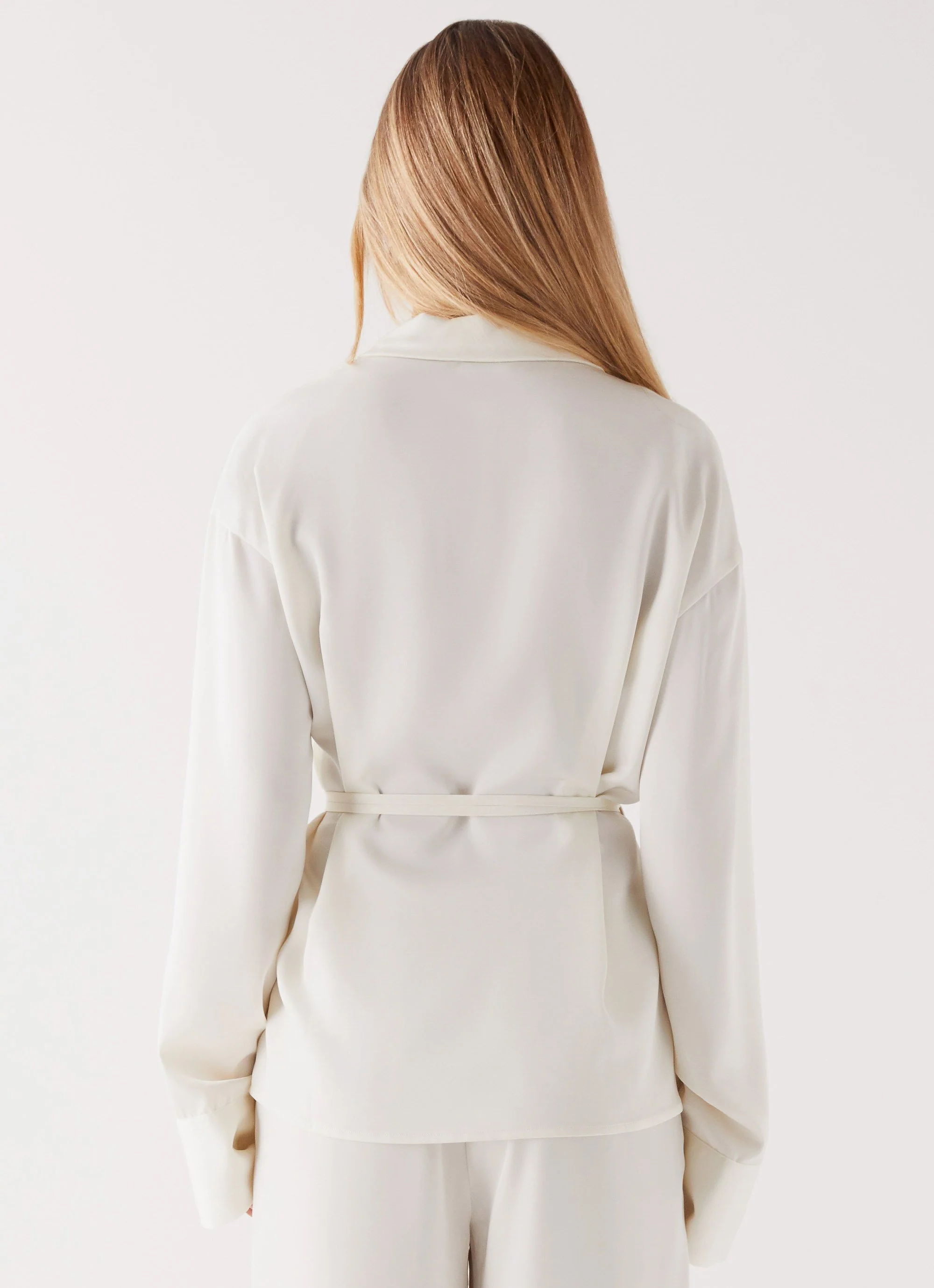 Tammie Tie Side Shirt - Pearl - Image 3