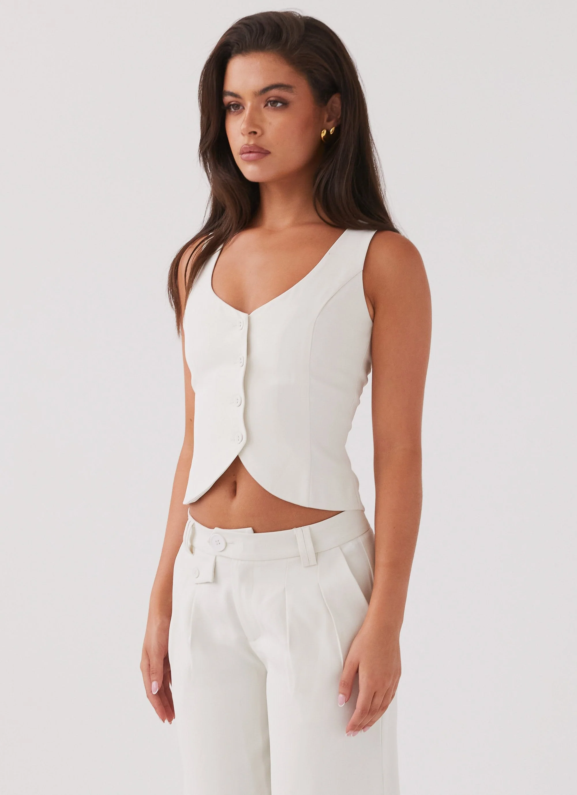 Tammy Suiting Vest - Ivory - Image 6