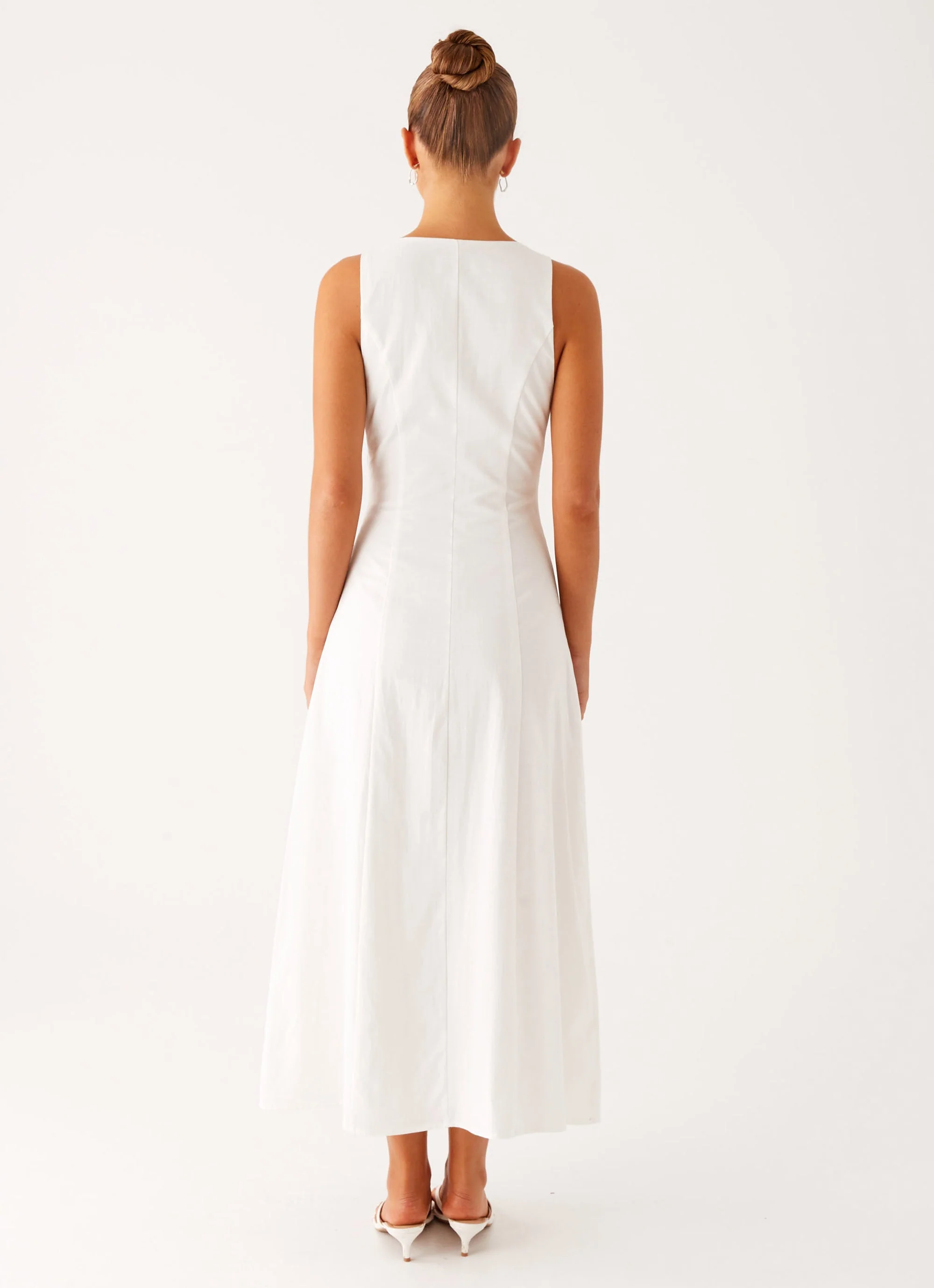 Tamsin Linen Maxi Dress - White - Image 3