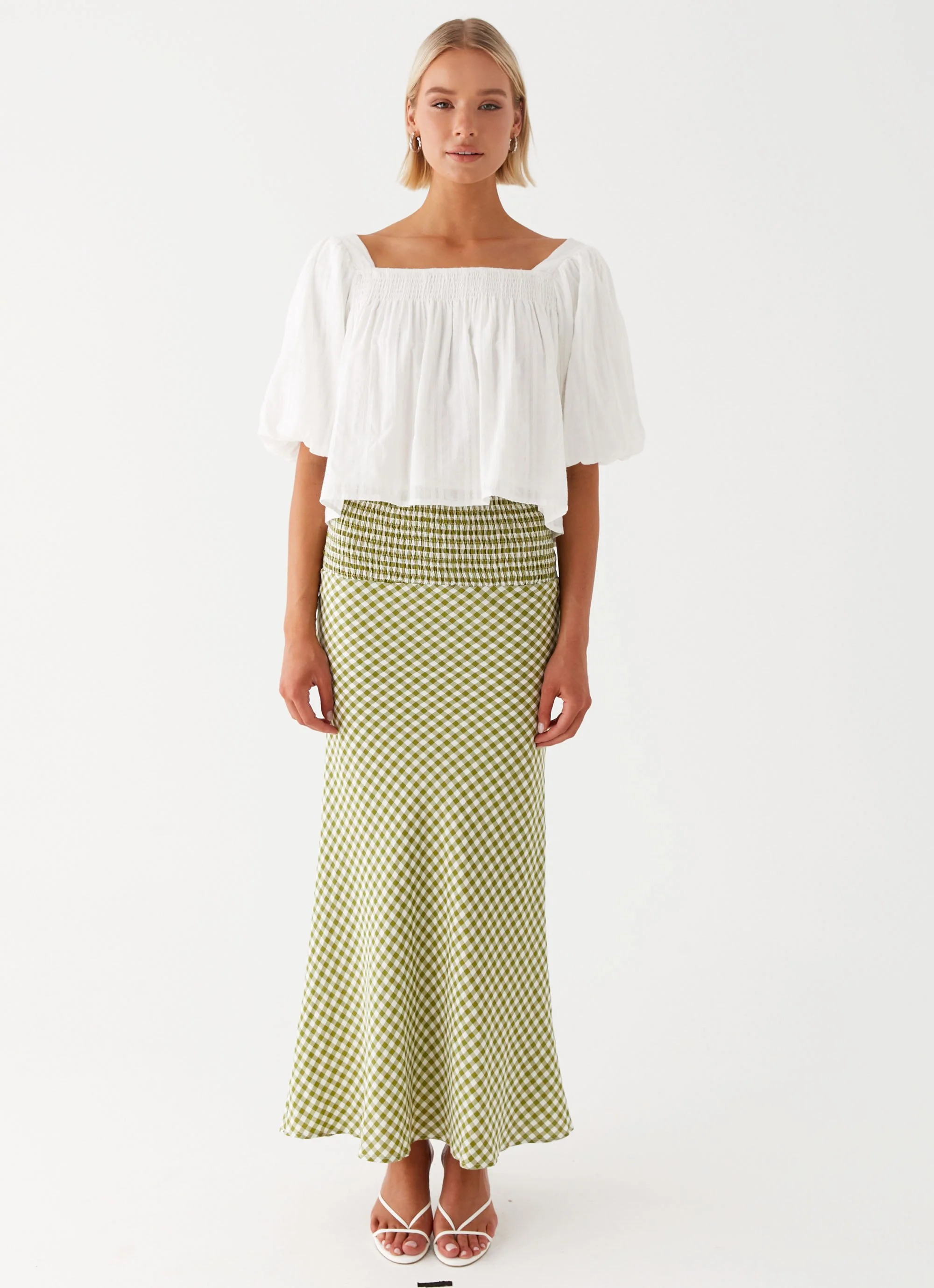 Tanika Puff Sleeve Top - White - Image 2