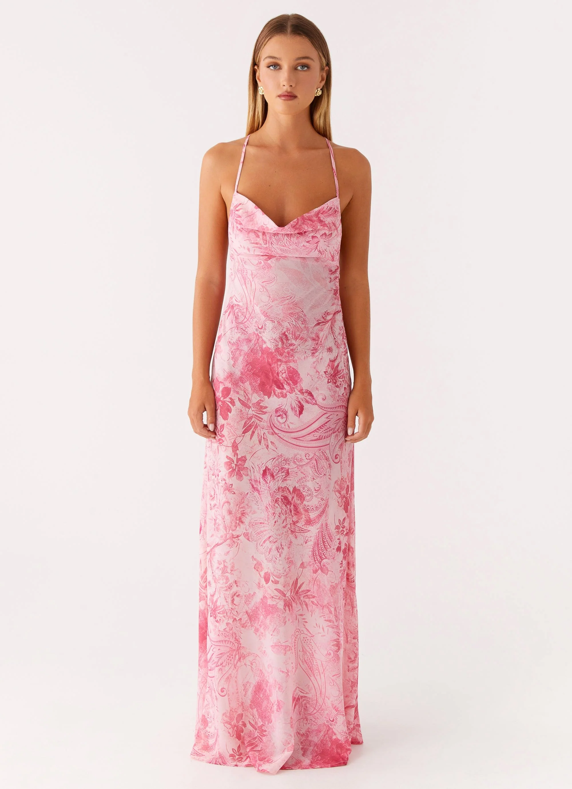 Tara Maxi Dress - Pink Print - Image 3