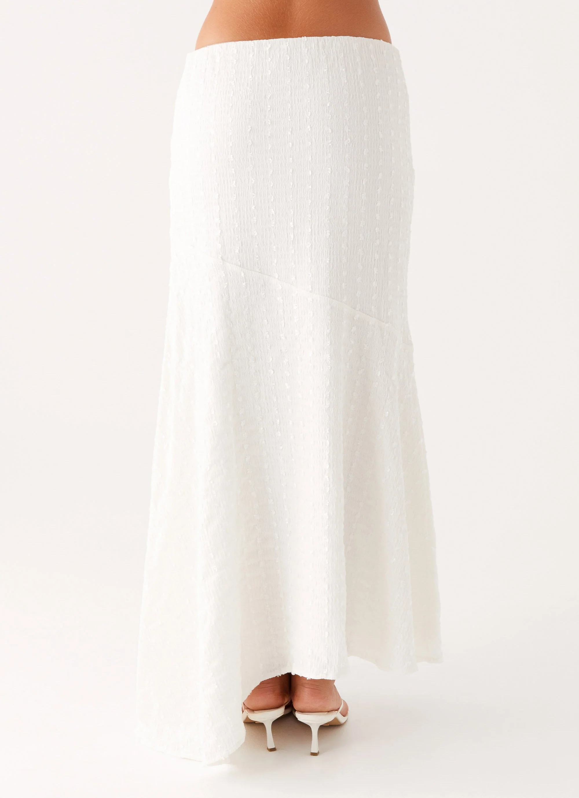 Tayah Asymmetrical Maxi Skirt - White - Image 3