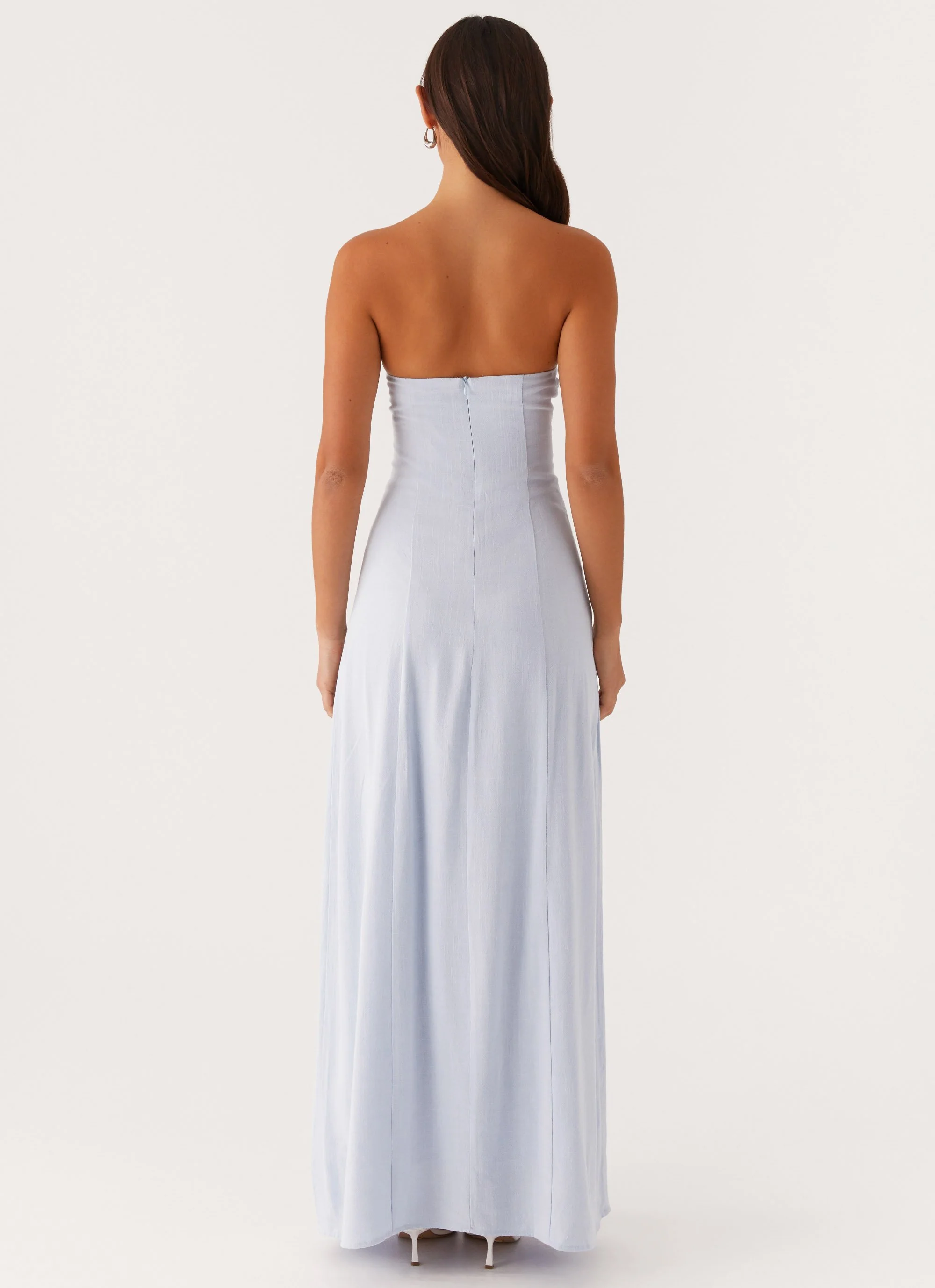Tayla Linen Maxi Dress - Blue - Image 3