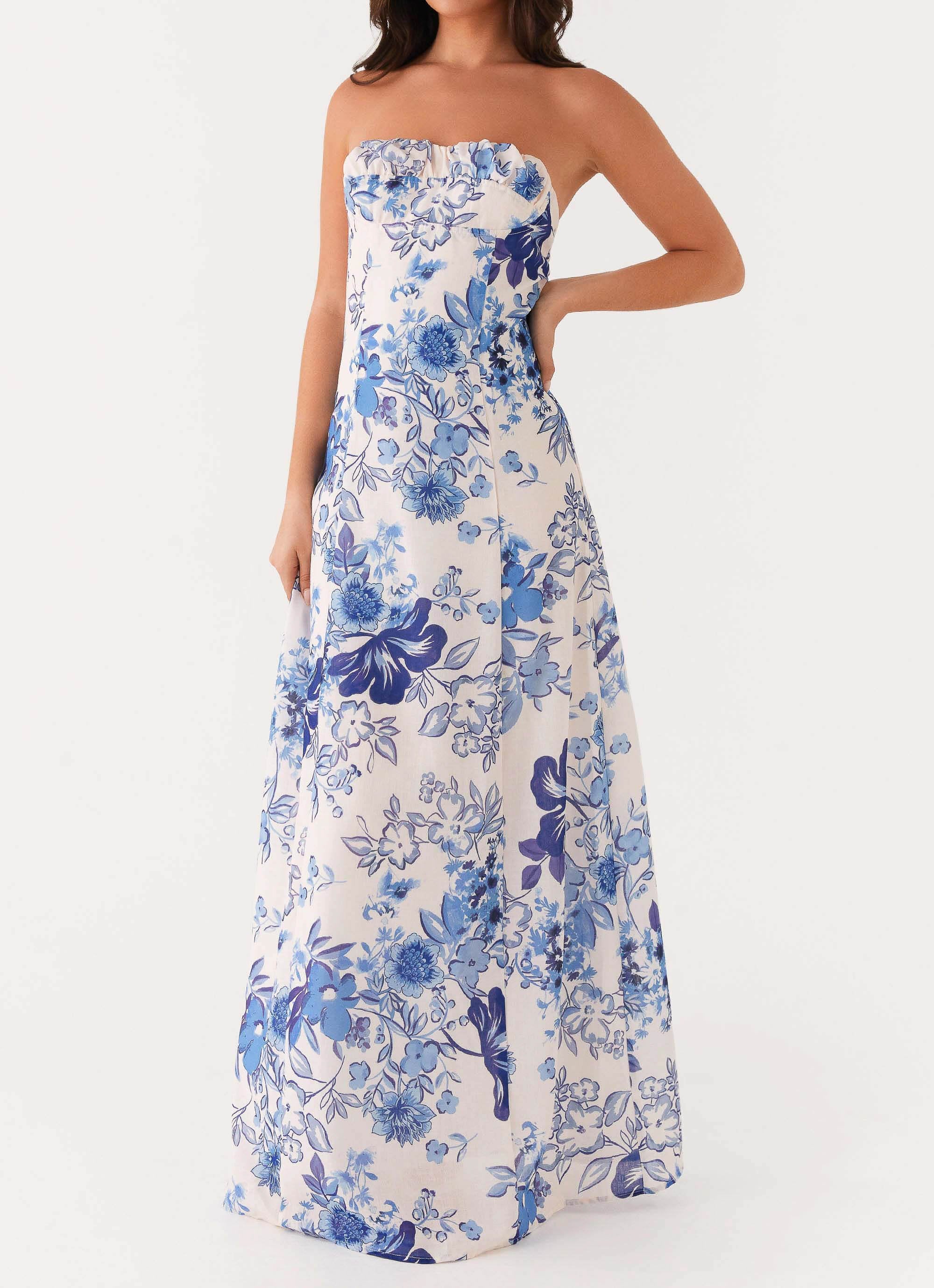 Tayla Linen Maxi Dress - Serene Sky Floral - Image 6